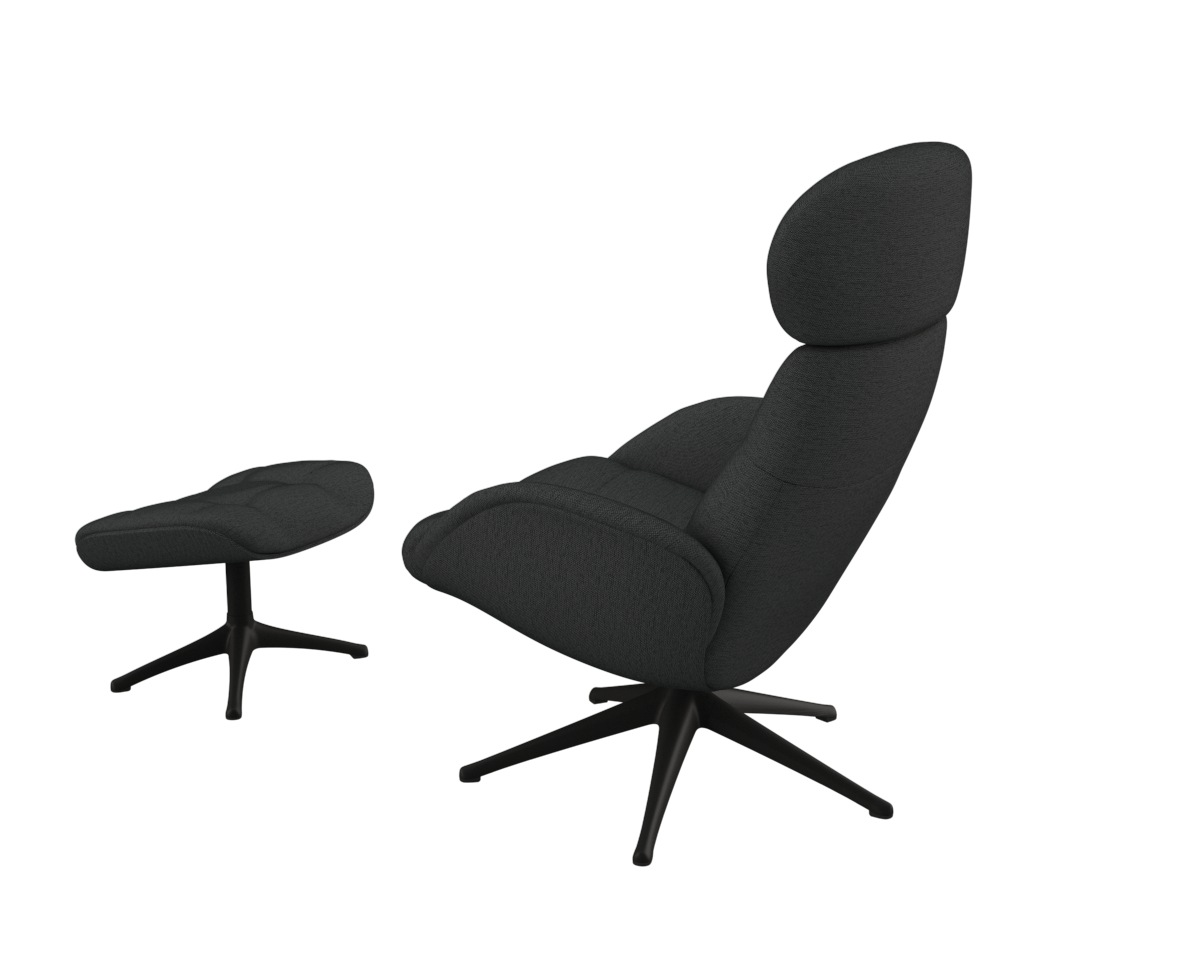FLEXLUX Relaxsessel »Chester, Funktionsessel, Polstersessel, Armlehnen-, TV-Fernsehsessel«, Premium Komfort, Rücken- und Kopfteilverstellung, Drehbar, Fuß Schwarz