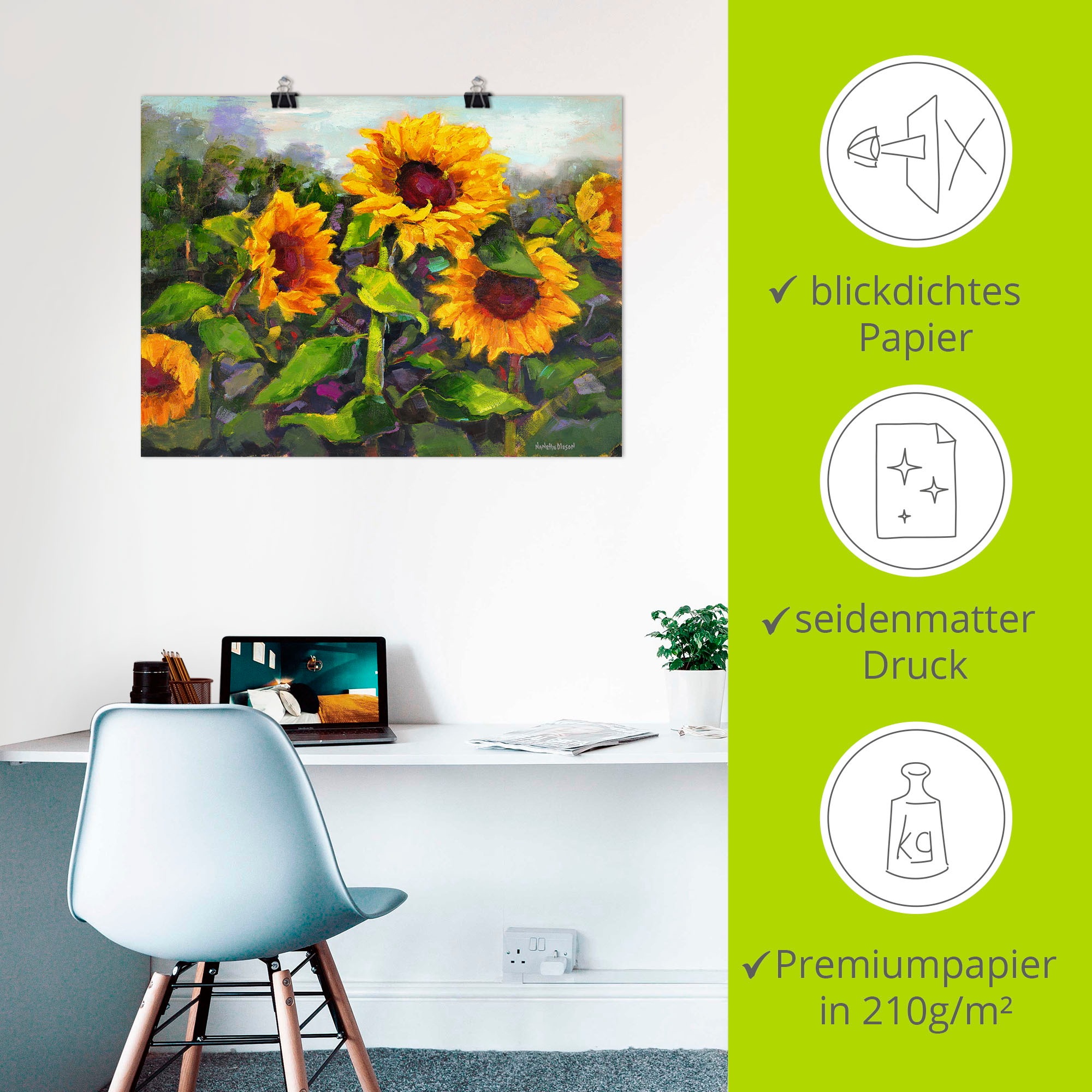 Artland Wandbild »Das Erwachen der Sonnenblumen IV«, Blumen, (1 St.), als Leinwandbild, Poster in verschied. Größen