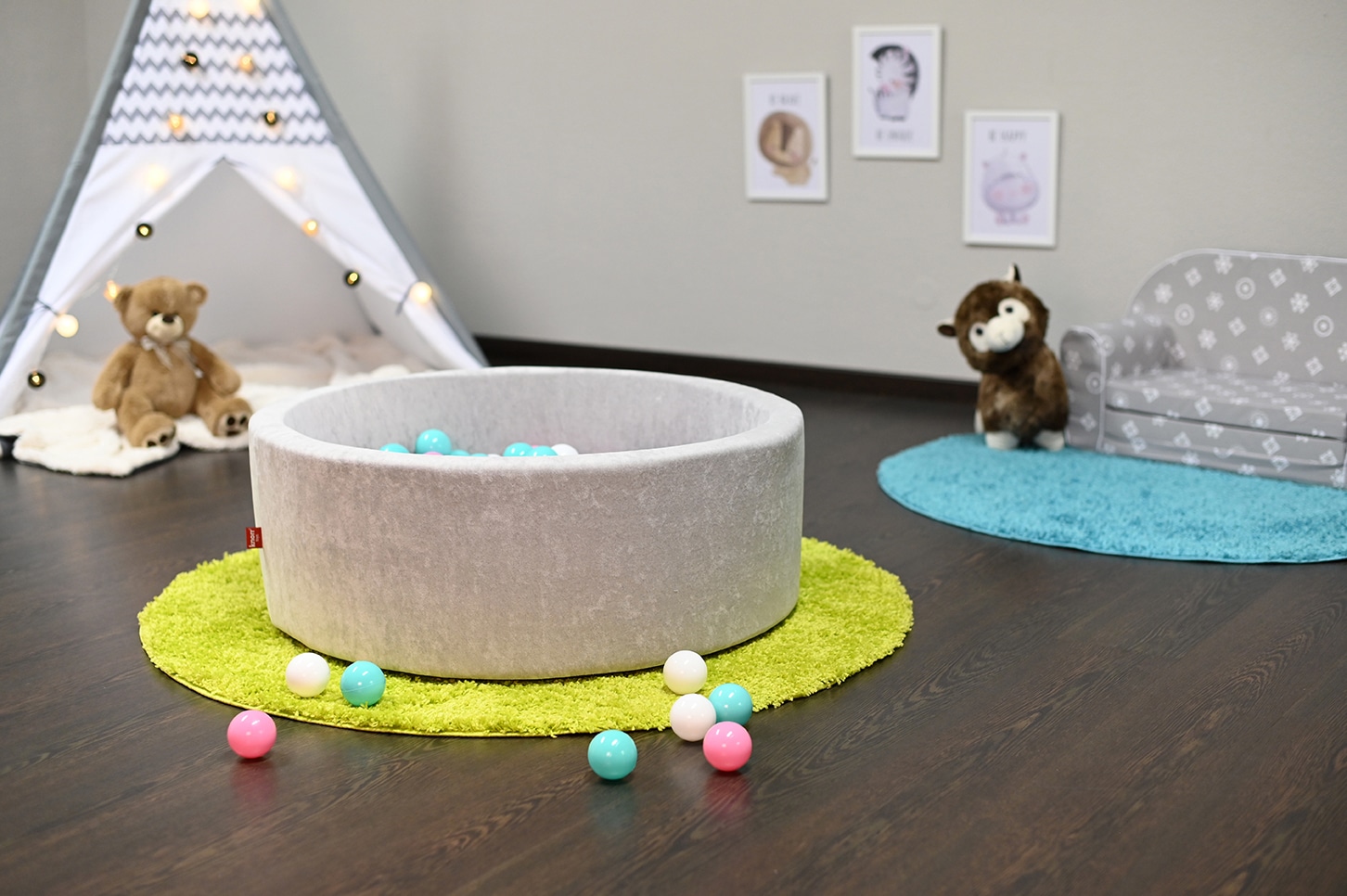 Knorrtoys® Bällebad »Soft, Grey«, mit 300 Bällen rose/creme/lightBlue; Made in Germany