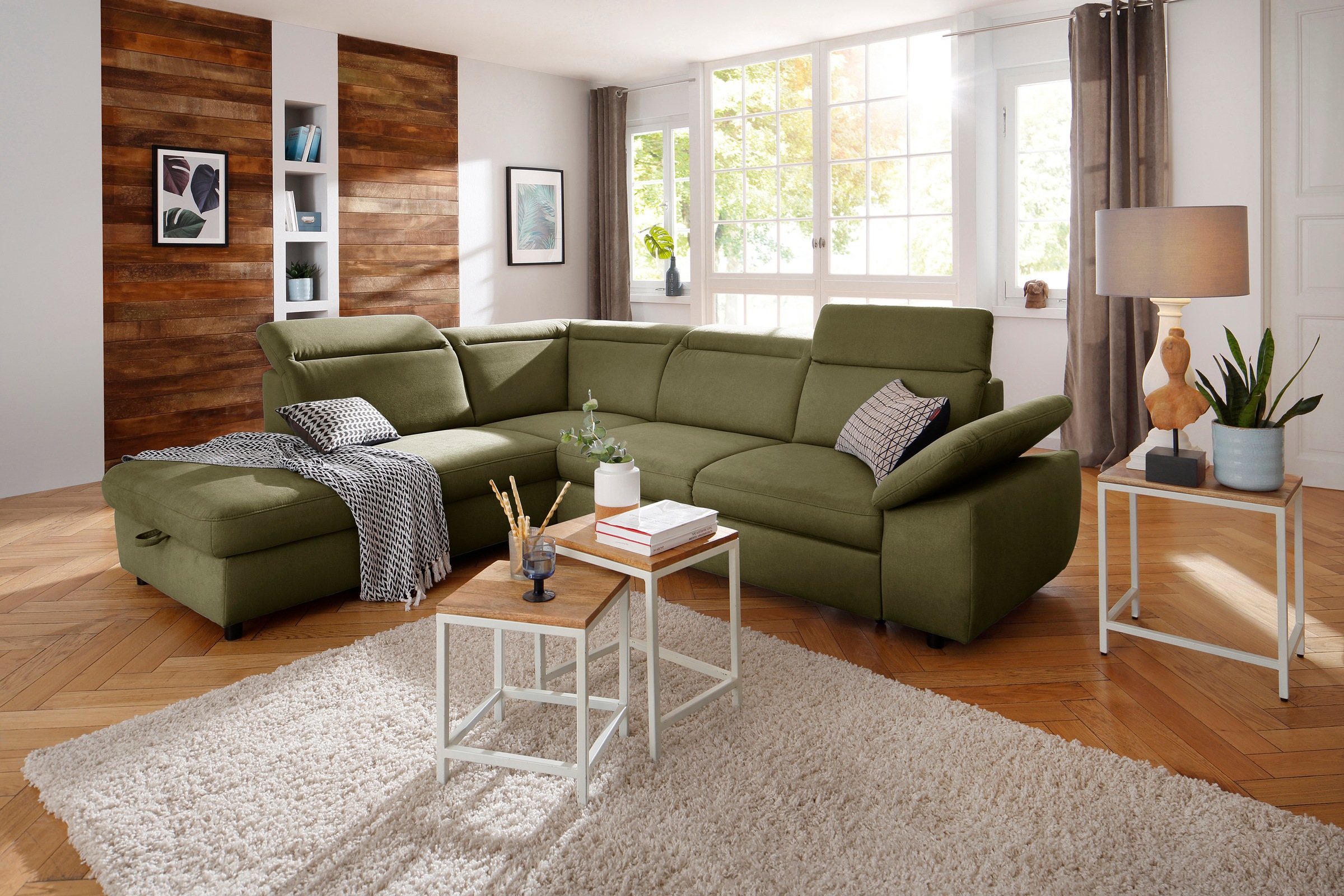 Home affaire Ecksofa "Mauritius L-Form" mit Ottomane, mit Kopfteil- und Arm günstig online kaufen