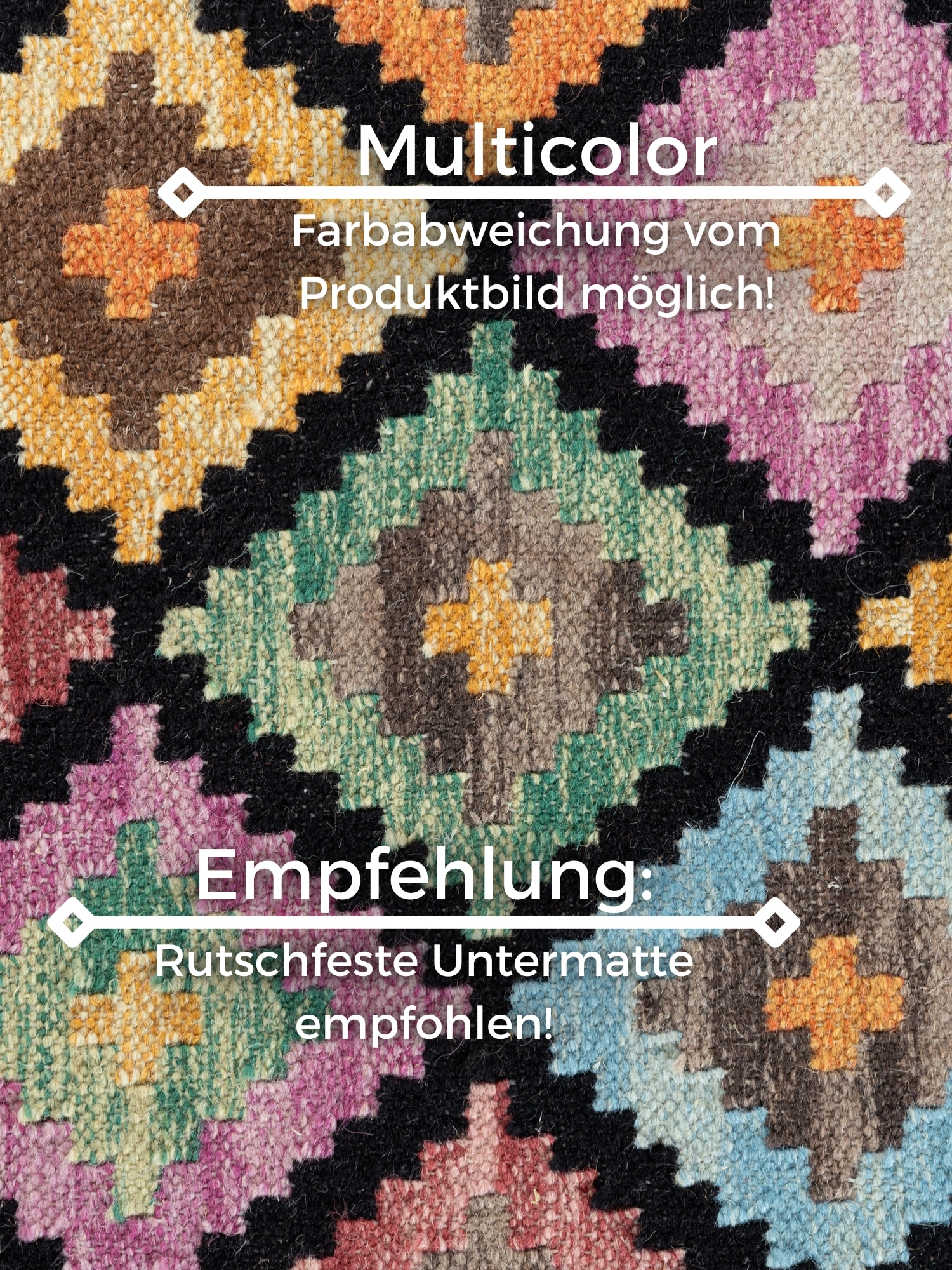 HANSE Home Teppich »Kelim Zara«, rechteckig, 3 mm Höhe, Wolle, Baumwolle, Natur, Handgewebt, orientalisch, Boho, traditionell