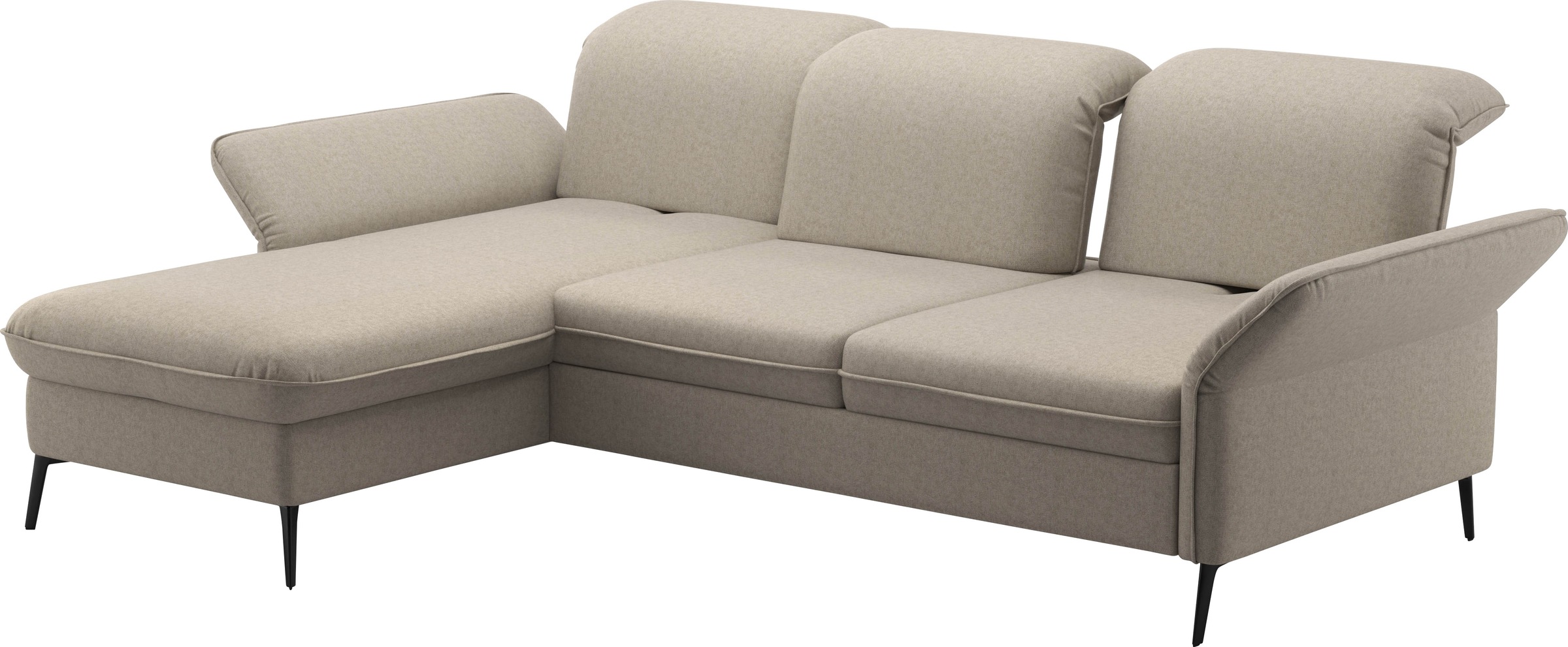 sit&more Ecksofa »Emely, inkl. Sitztiefenverstellung«, wahlweise mit Bettfunktion,Bettkasten,Kopf- & Armteilverstellung