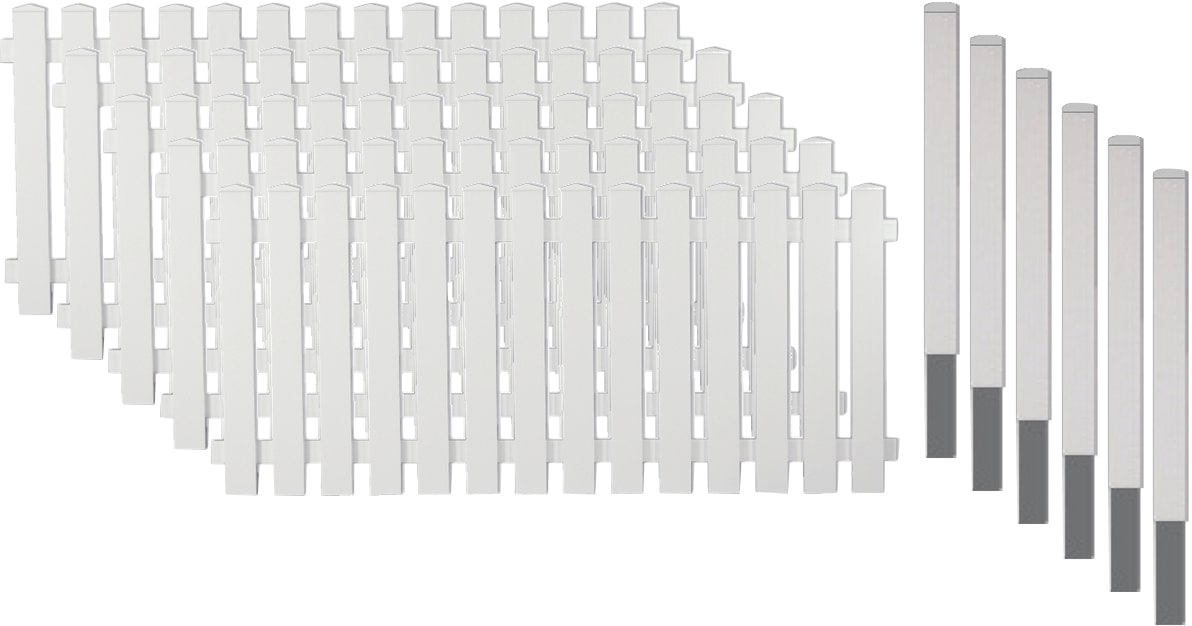 Tetzner & Jentzsch Gartenzaun »Lexington 3«, Kunststoff, 80 cm hoch, 5 Elemente für 9,54 m, 6 Alu-Pfosten