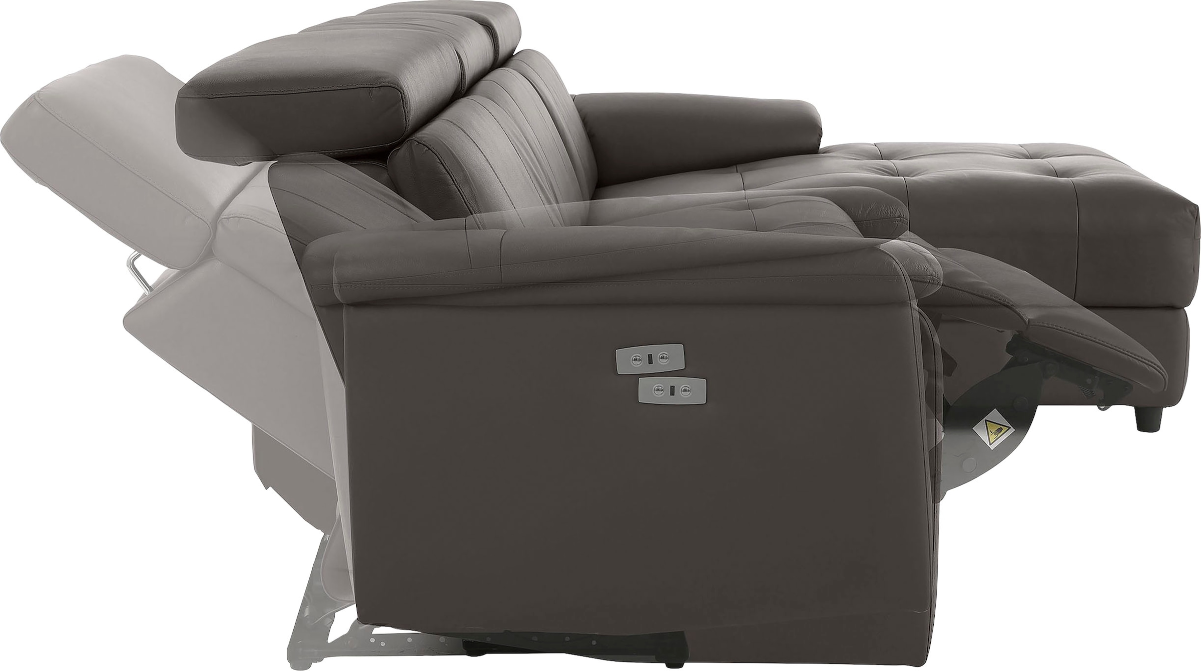 Home affaire Ecksofa »Binado, L-Form,«, mit manueller oder elektrischer Relaxfunktion mit USB-Anschluss