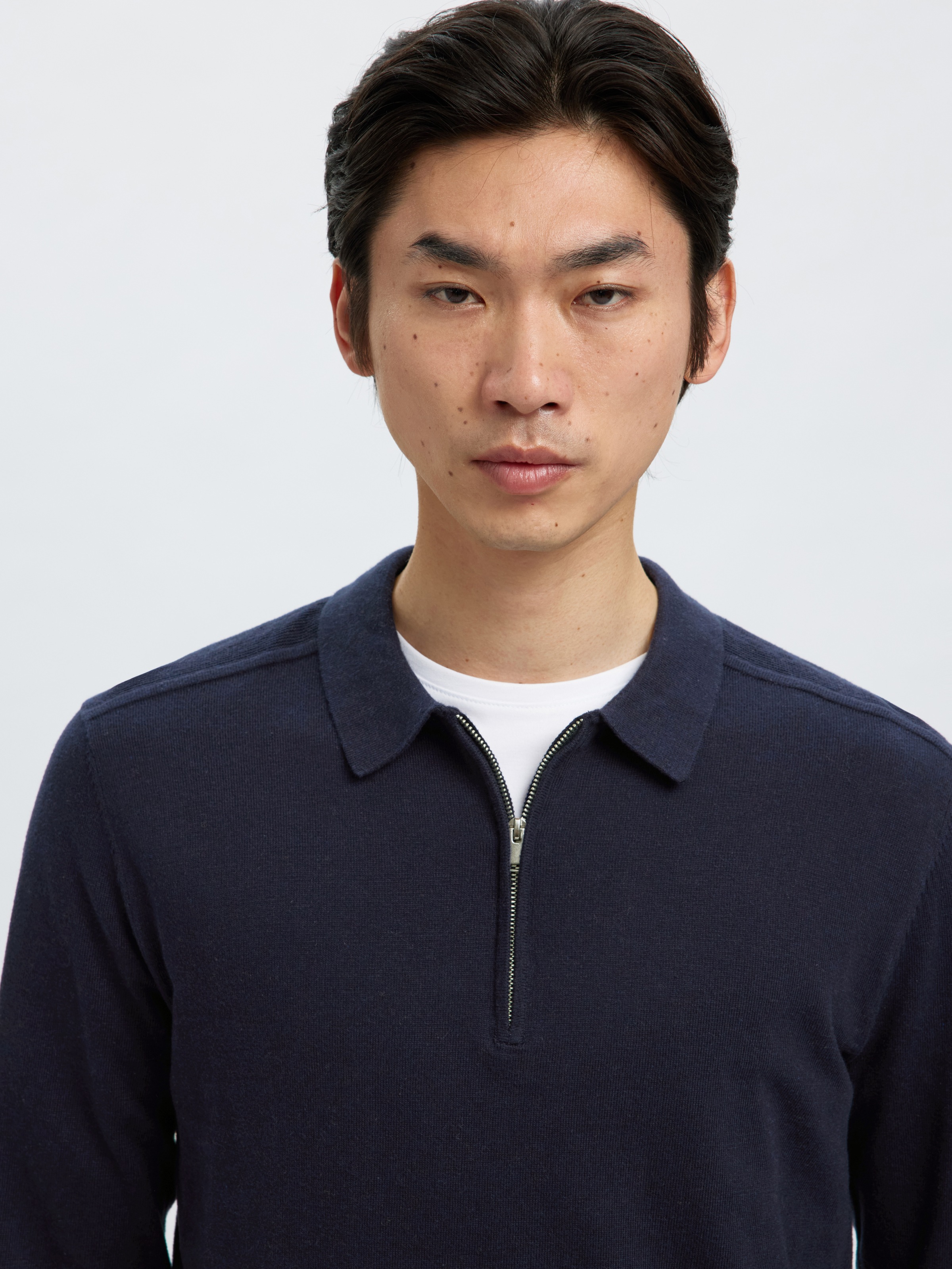 SELECTED HOMME Polokragenpullover »SLHBERG LS HALF ZIP POLO NOOS«
