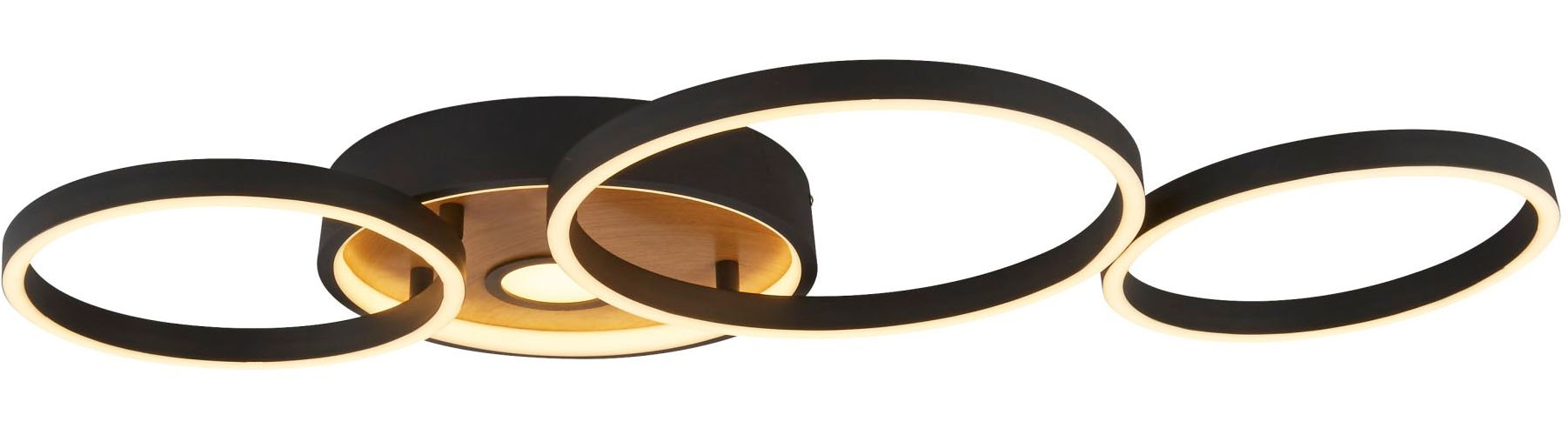 Searchlight LED Deckenleuchte »Deckenleuchte Curio, 1-flammig«, 1 flammig, Leuchtmittel LED-Modul | LED fest integriert, Echtholz
