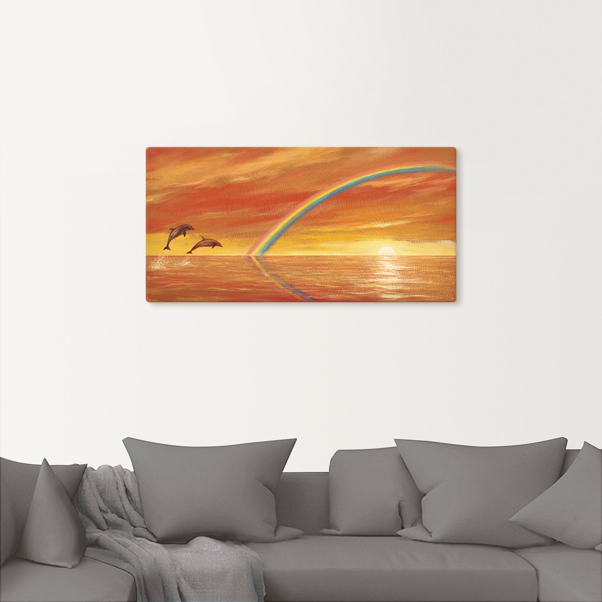 Artland Wandbild »Regenbogen über dem Meer«, Wassertiere, (1 St.), als Alubild, Outdoorbild, Leinwandbild, Wandaufkleber, versch. Größen