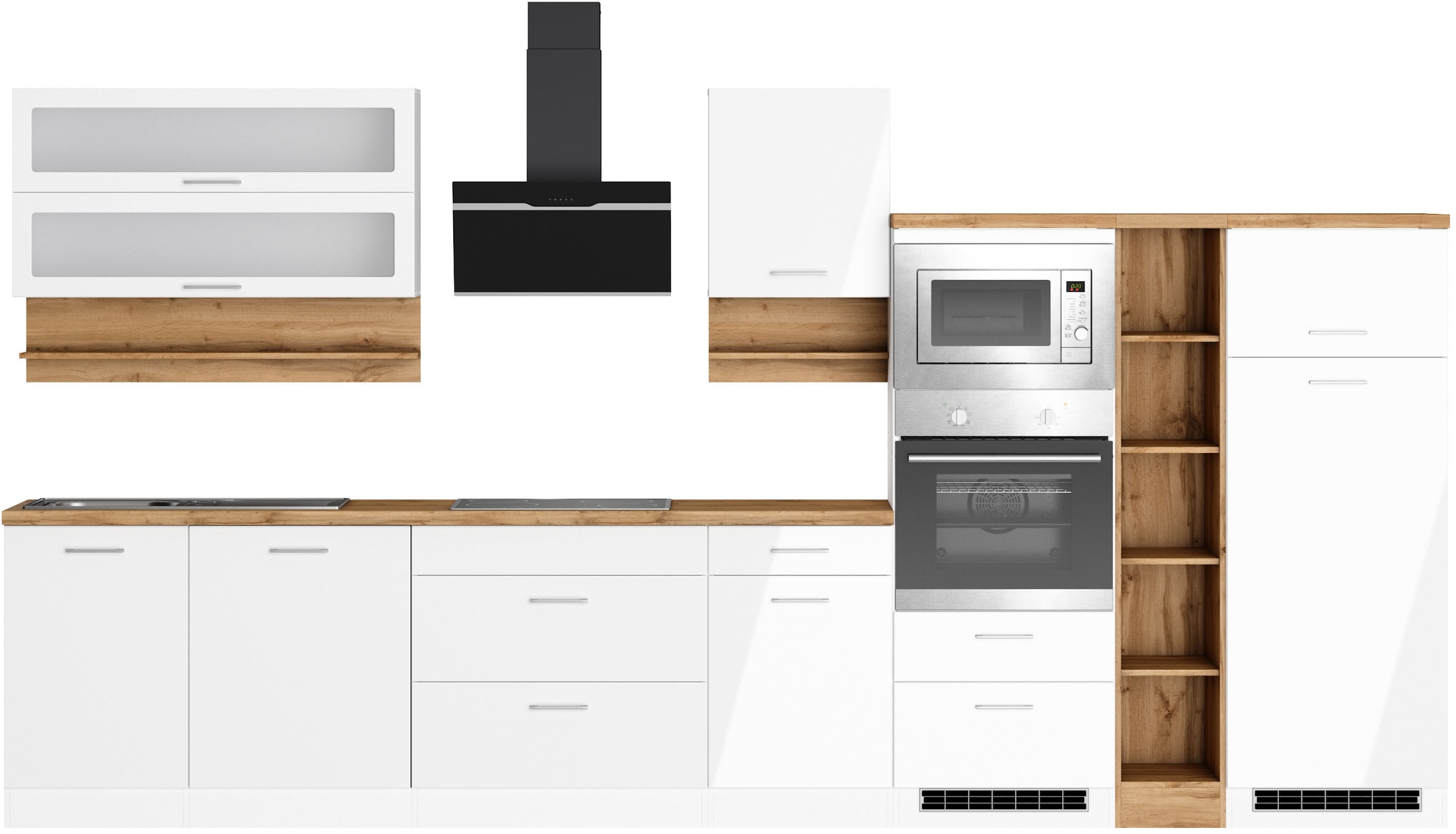 KOCHSTATION Küchenzeile »KS-Milan« 390 cm breit, viel Stauraum, wahlweise m günstig online kaufen
