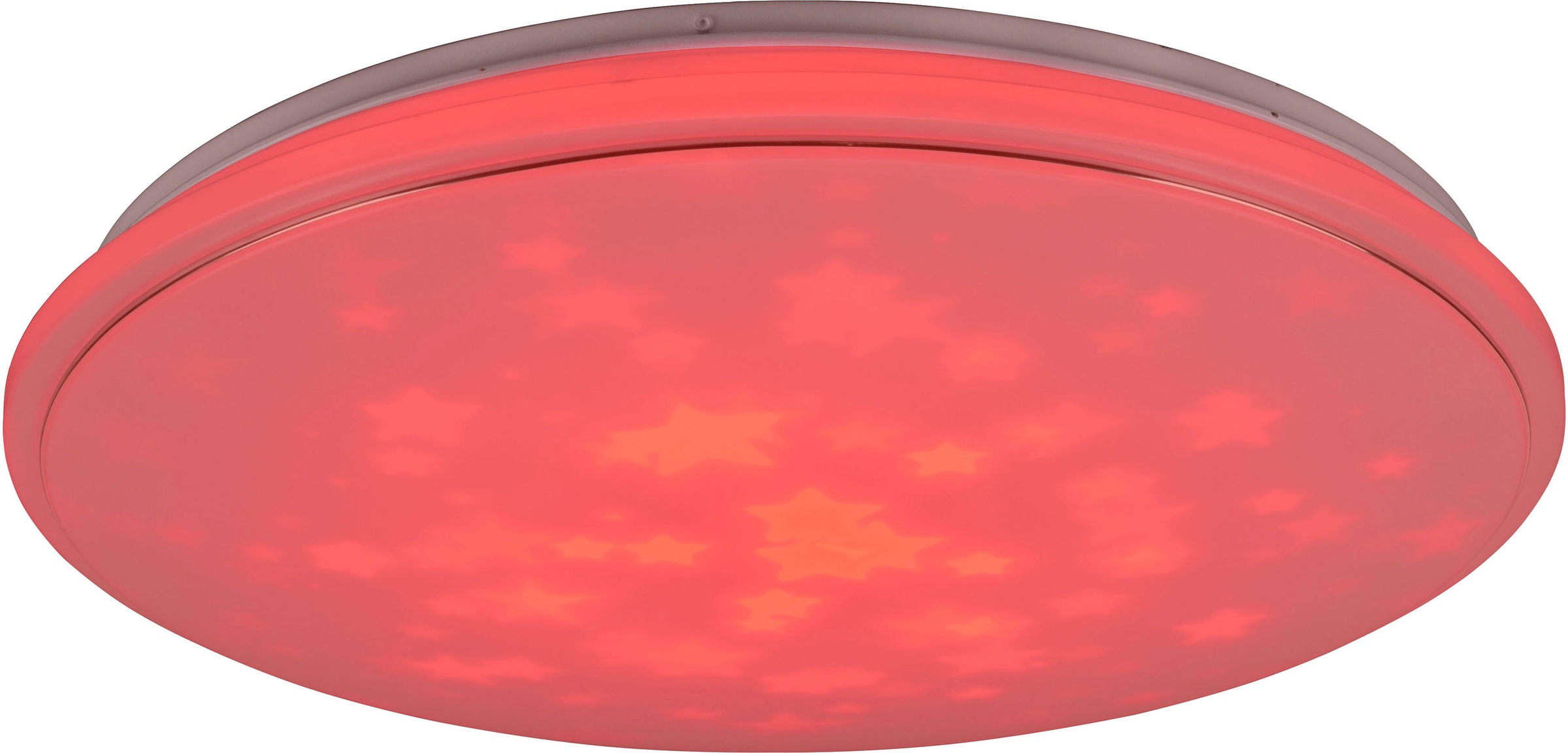 TRIO Leuchten LED Deckenleuchte »TILION«, 1 flammig, Leuchtmittel LED-Board | LED fest integriert, wechselbare Motiv-Effekte, RGB-Farbwechsel, Fernbedienung, dimmbar