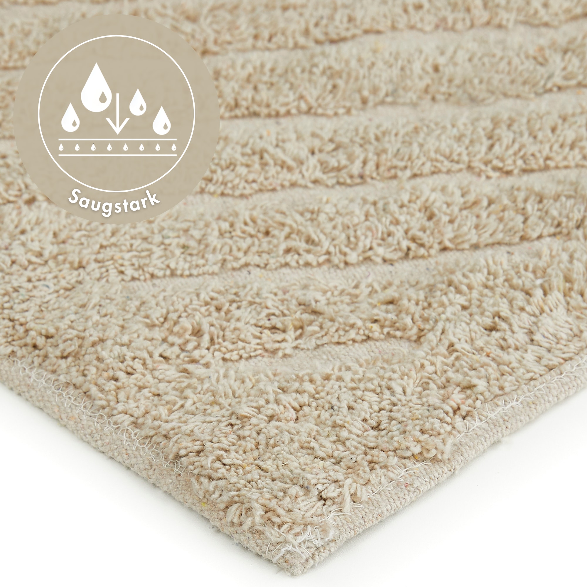 Andiamo Badematte »Havanna, 50x80 cm«, fußbodenheizungsgeeignet-schnell trocknend, Badteppich, Uni Farben, Hoch-Tief Effekt, verschiedene Designs