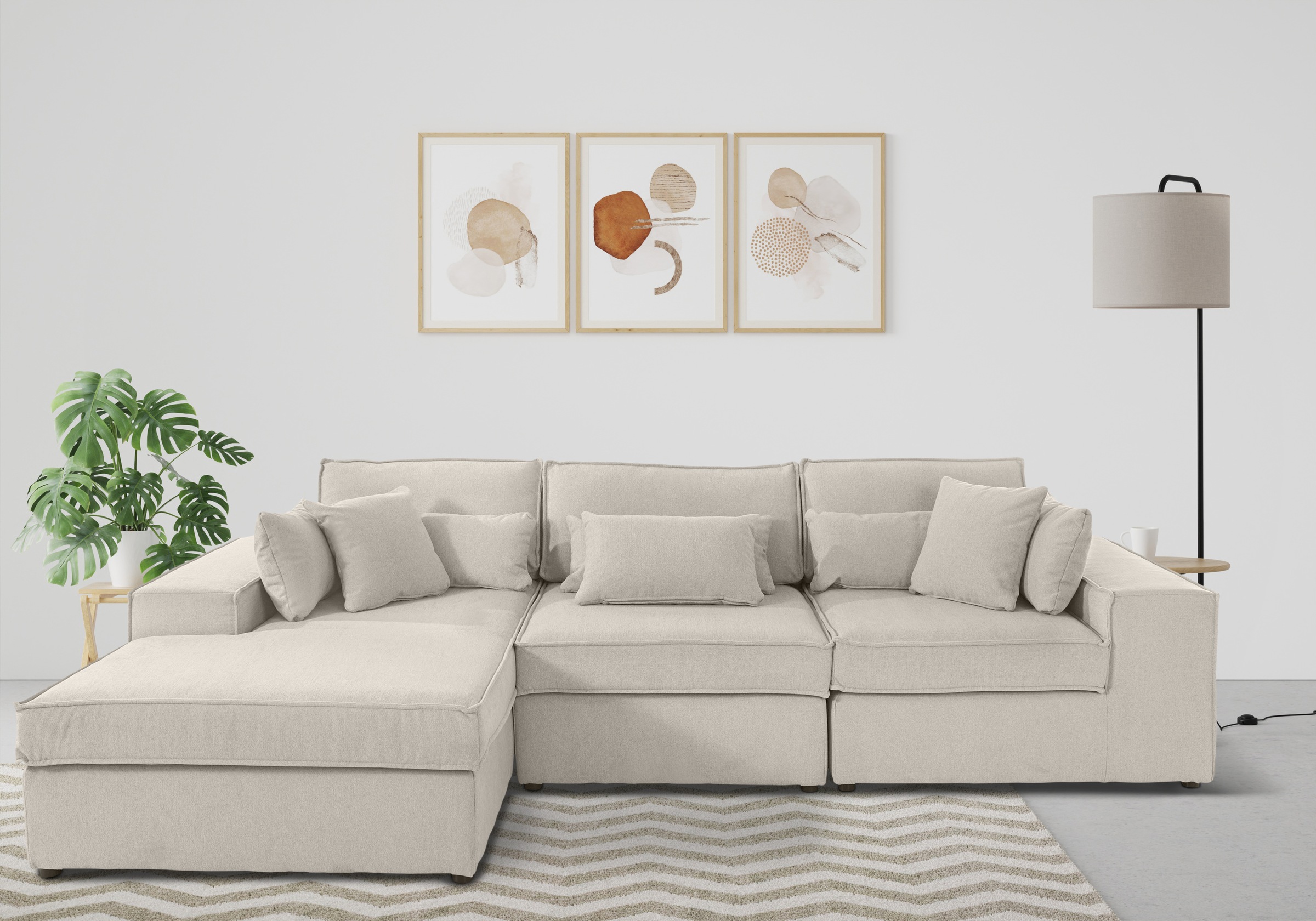 OTTO home Ecksofa »Florid L-Form« 3 Teile, bestehend aus Modulen, viele Bez günstig online kaufen