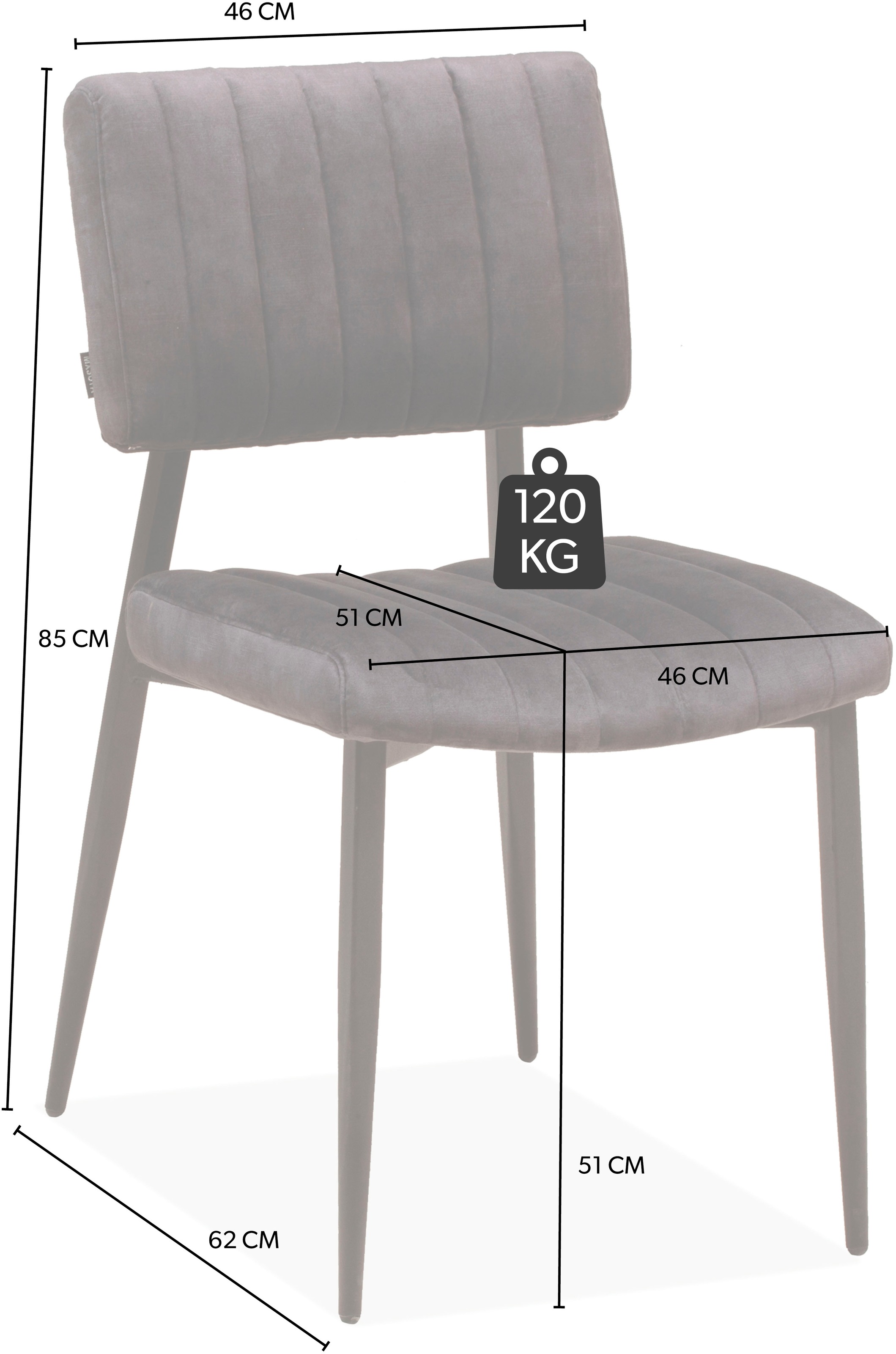 OMG Design Esszimmerstuhl »Ivan«, (Set), 2 St., Stoff, pflegeleichter Samtvelour Bezug, Küchenstuhl