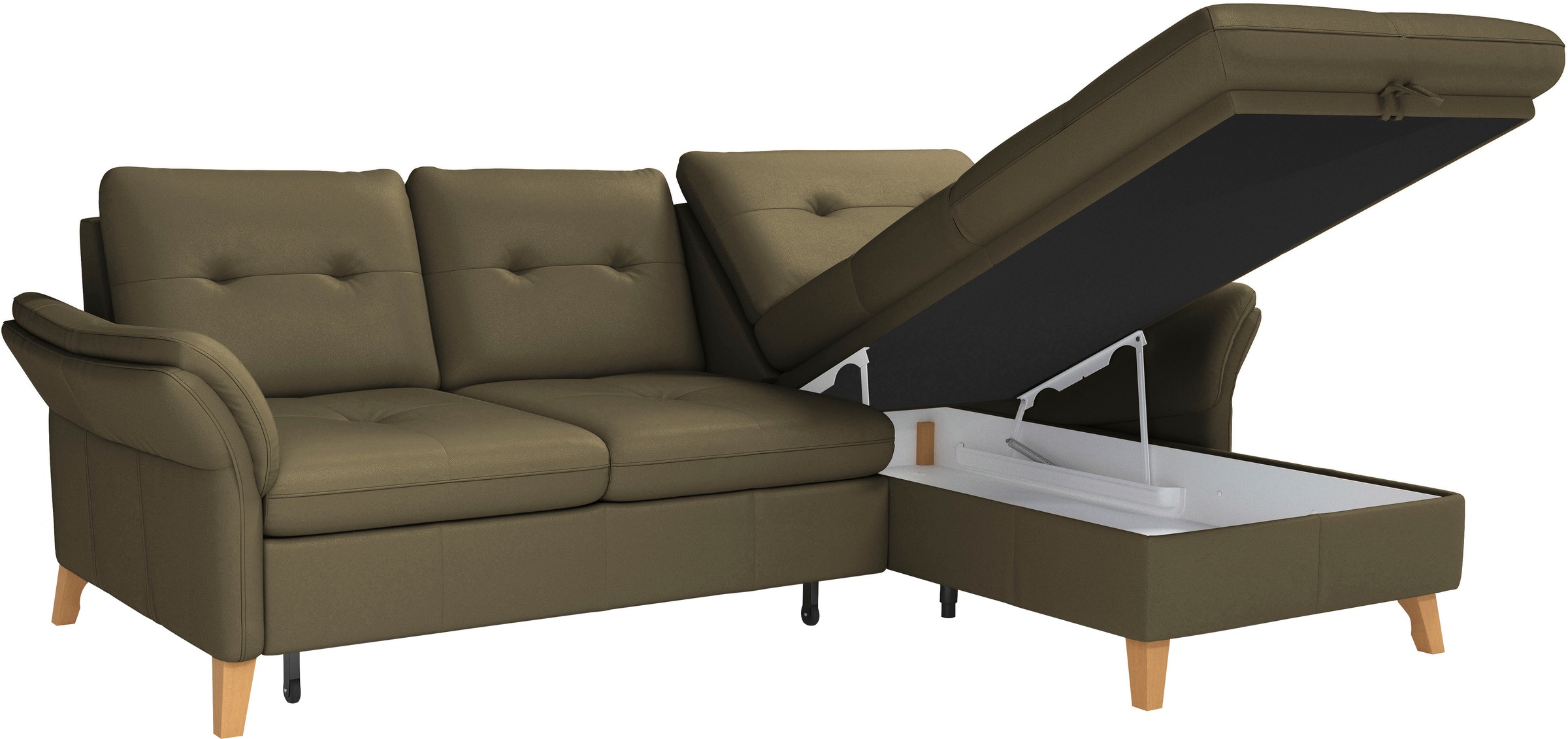 sit&more Ecksofa »Göteborg«, Sitztiefenverstellung und Federkern, wahlweise mit Bettfunktion