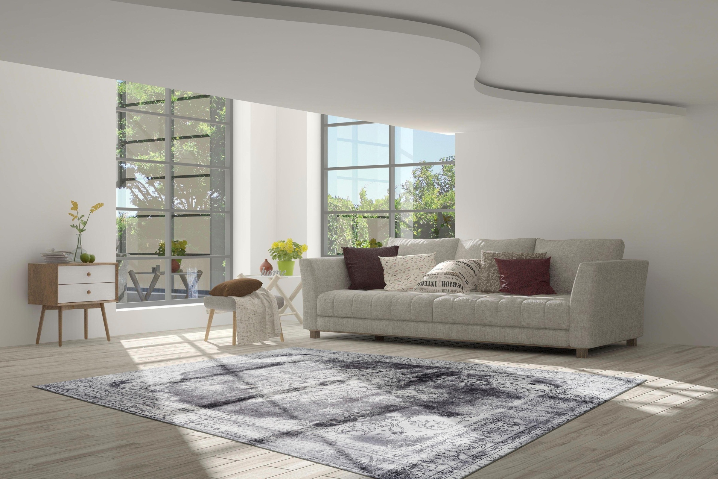 calo-deluxe Teppich »Layata 8030«, rechteckig, 9 mm Höhe, Kurzflor, Wohnzimmer