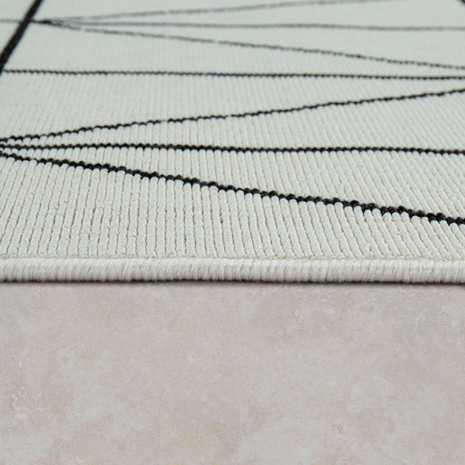 Paco Home Teppich »Brugge 224«, rechteckig, 4 mm Höhe, Flachgewebe, modernes gemetrisches Muster, In- und Outdoor geeignet