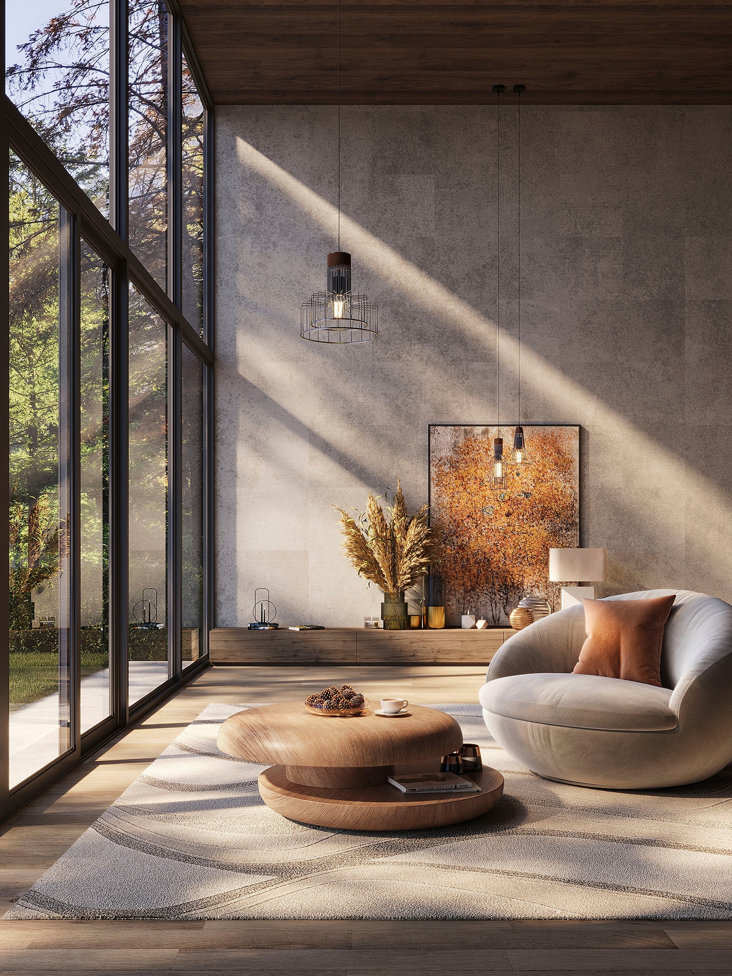 SalesFever Couchtisch »drehbar - runder Design-Wohnzimmertisch aus Holz« 1 Stk. tlg. Stilvoller & moderner Tisch mit Echtholzfurnier, Ø 90 cm