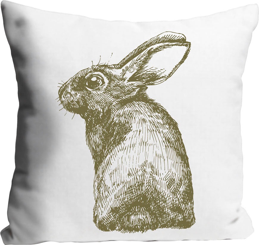 queence Dekokissen »Nika«, Kissenhülle,Hase,Abstrakt,Weiß,Minimalistisch,Ku günstig online kaufen