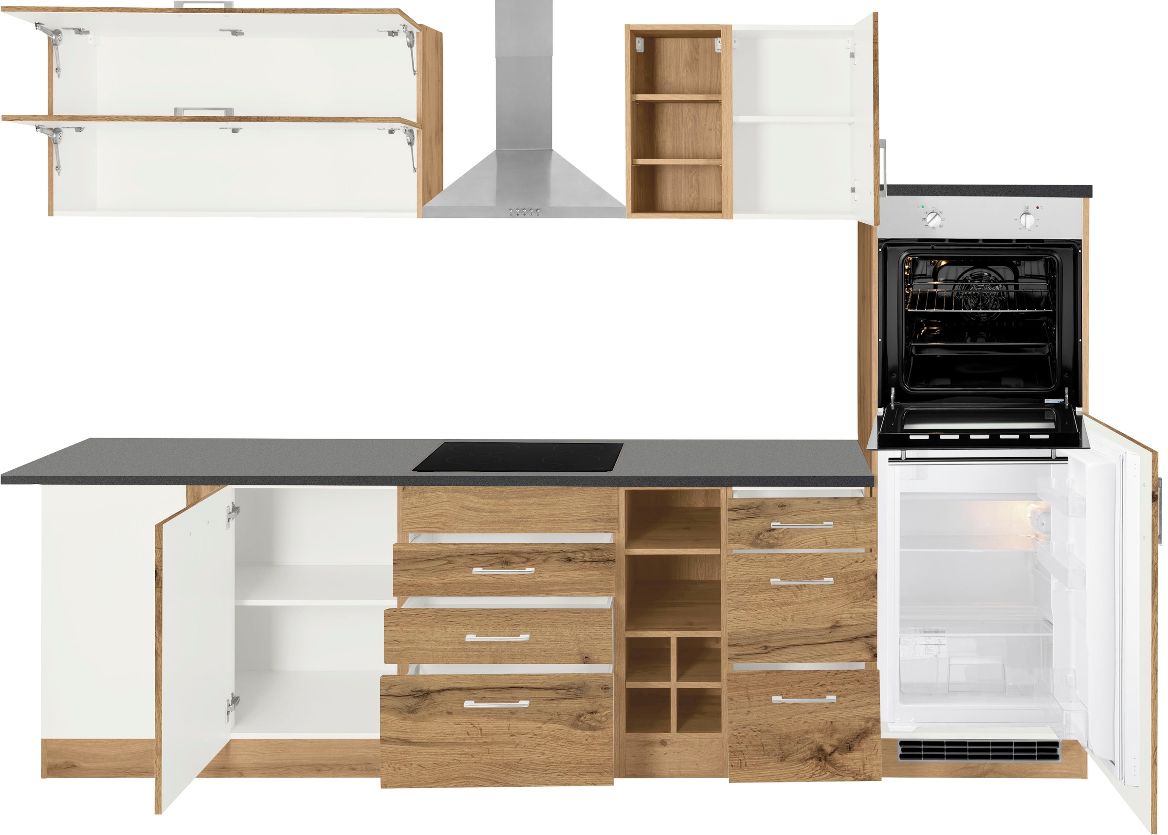 KOCHSTATION Winkelküche »KS-Colmar«, mit E-Geräten, Stellbreite 210/300 cm