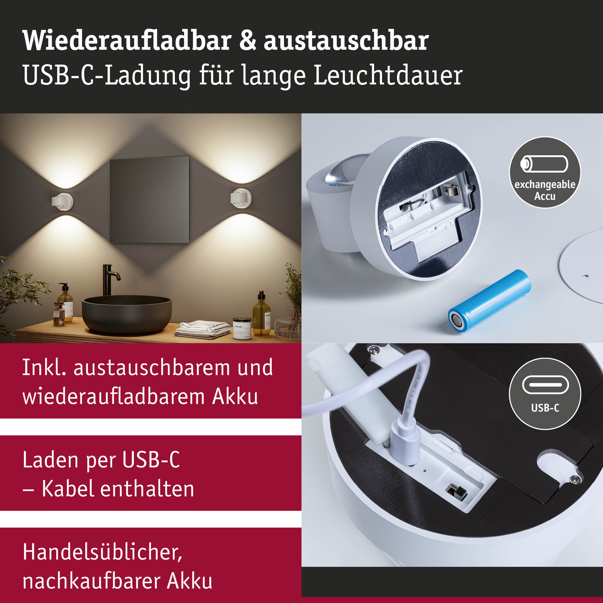 Paulmann LED Wandleuchte »Zorik dim 2,2W« LED-Modul 2 Stk. Dimmbar