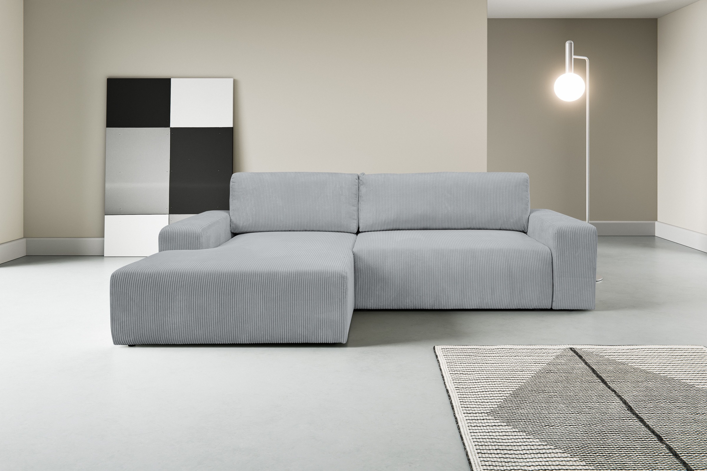 WERK2 Ecksofa »Rotterdam-L, kuschelweicher Cord oder Breitcord, L-Form, Bre günstig online kaufen