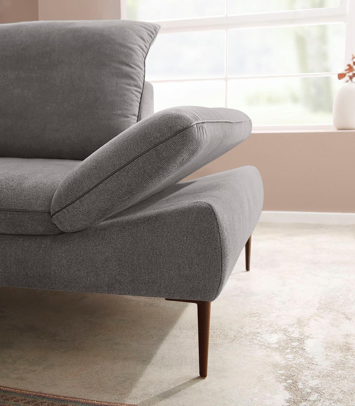 W.SCHILLIG Ecksofa »enjoy&MORE, Designsofa, elegant und bequem, L-Form«, Sitztiefenverstellung, Füße bronze pulverbeschichtet, Breite 294 cm