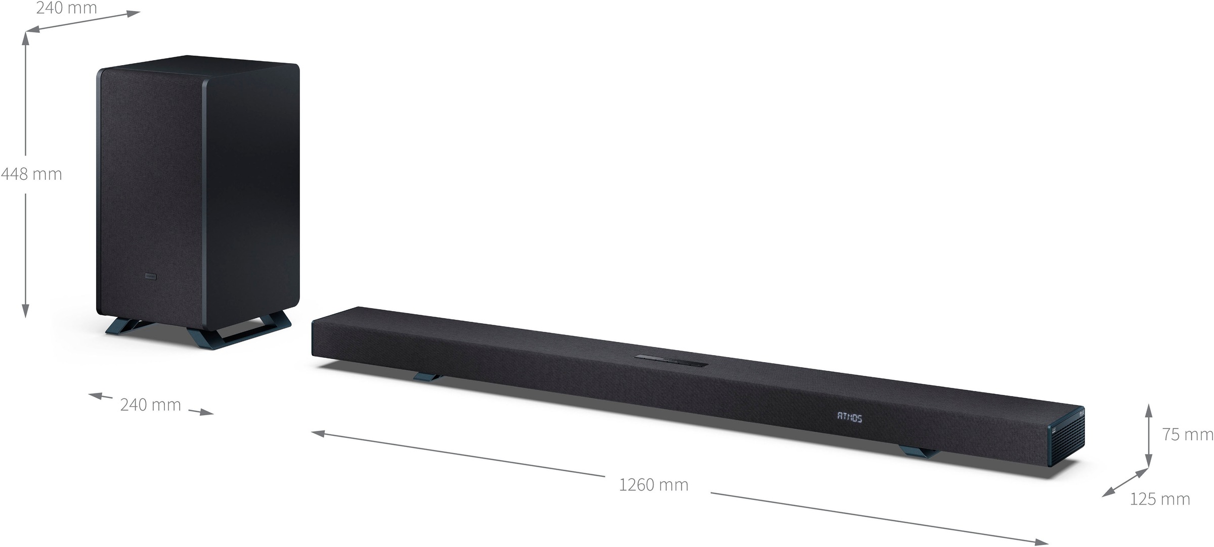 Sharp Soundbar »HT-SBW55121 5.1.2 Dolby Atmos®/DTS:X® mit Drahtlos-Subwoofer«