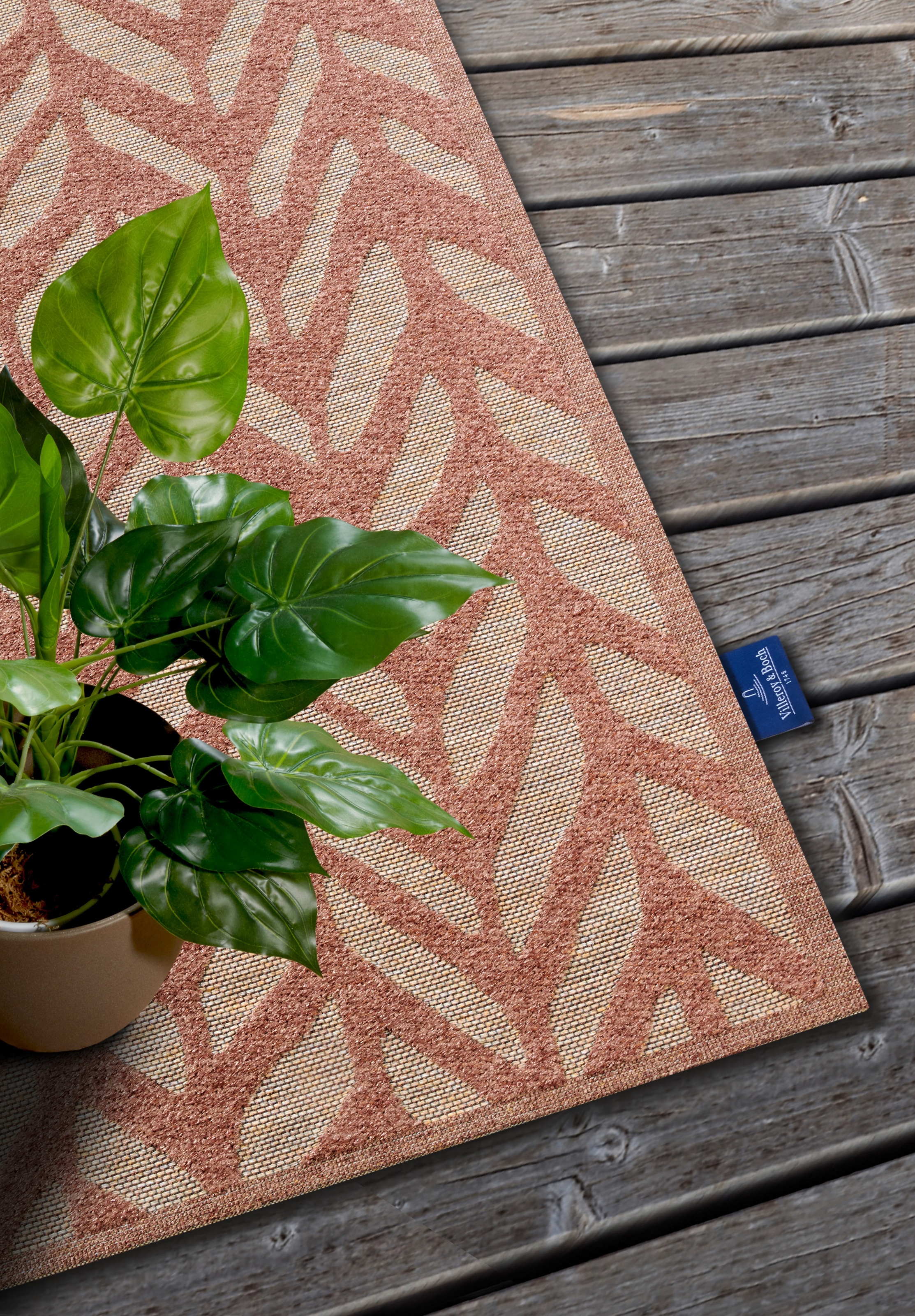 Villeroy & Boch Outdoorteppich »Georgette«, rechteckig, 4 mm Höhe, In-& Outdoor, Flachgewebe, wetterfest, Terrasse, Balkon, modern, Trend