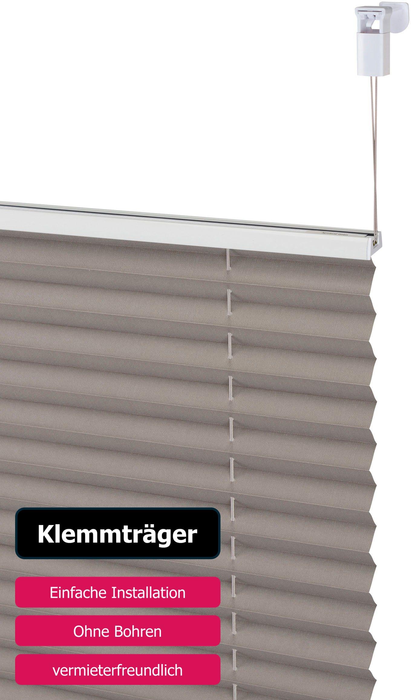my home Plissee »LAHOLM«, Lichtschutz, ohne Bohren, verspannt, im Fixmaß