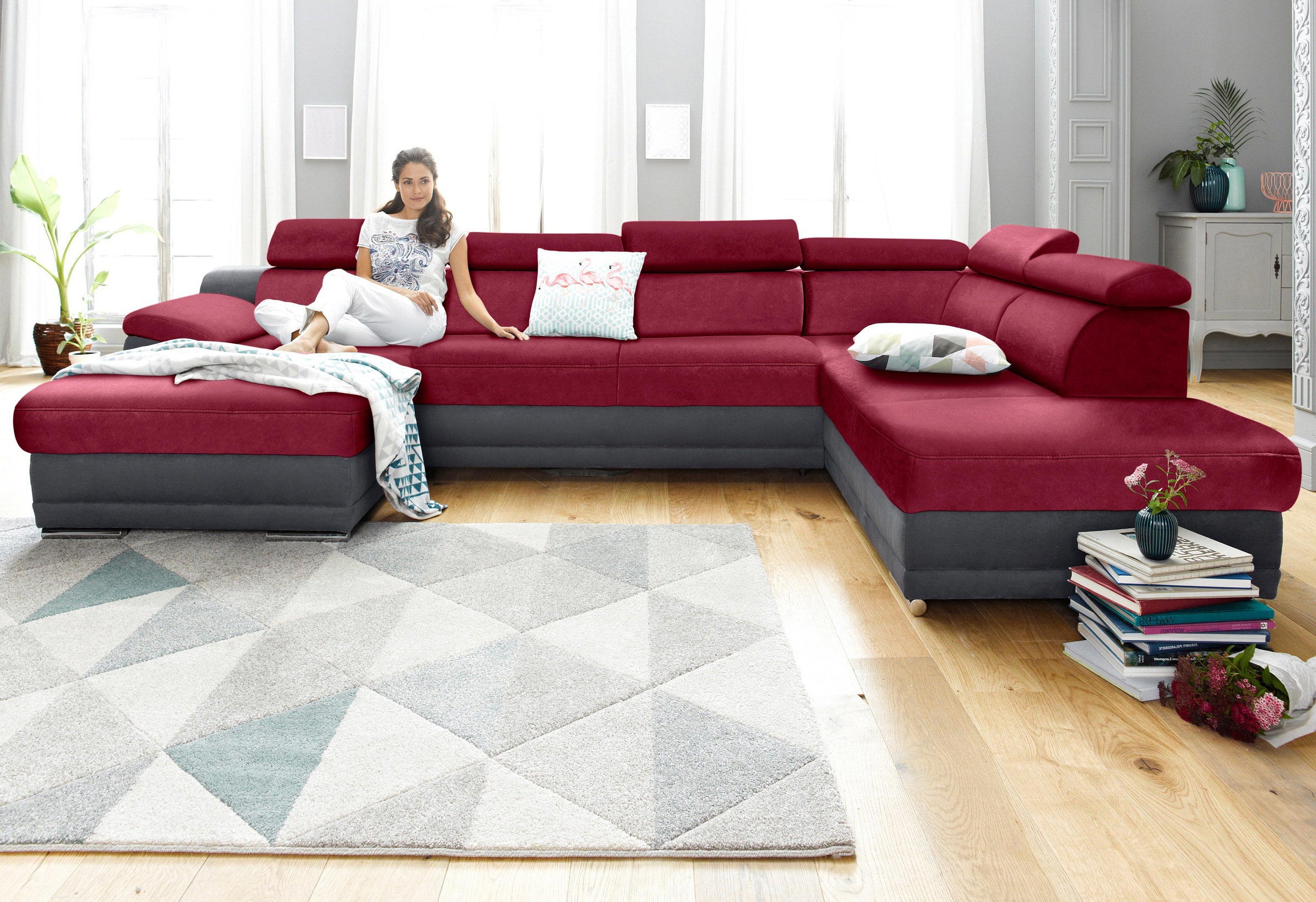 sit&more Wohnlandschaft »Xenia U-Form«, wahlweise mit Bettfunktion