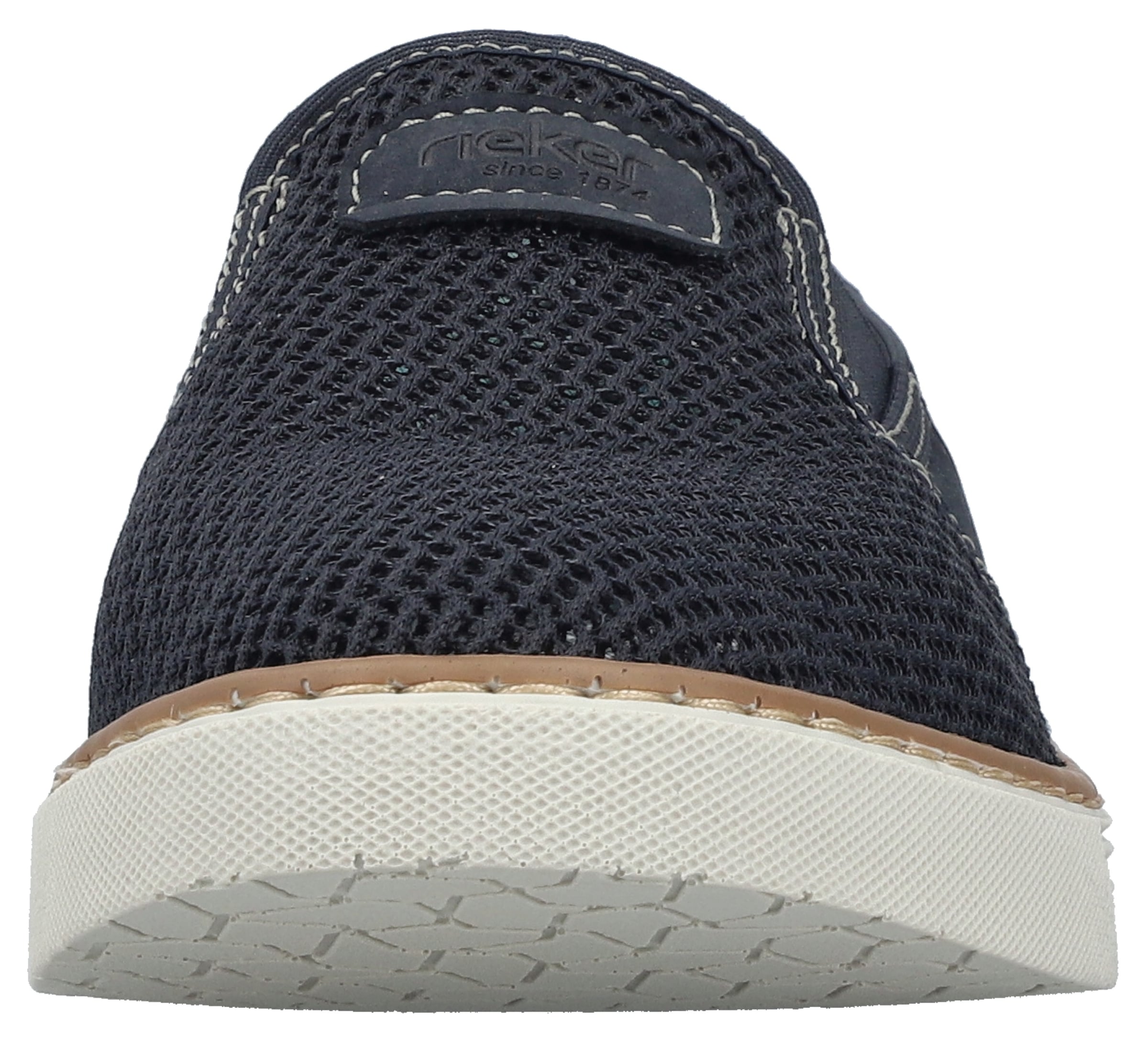 Rieker Slipper, Espadrilles, Sommerschuh mit kontrastfarbenen Ziernähten
