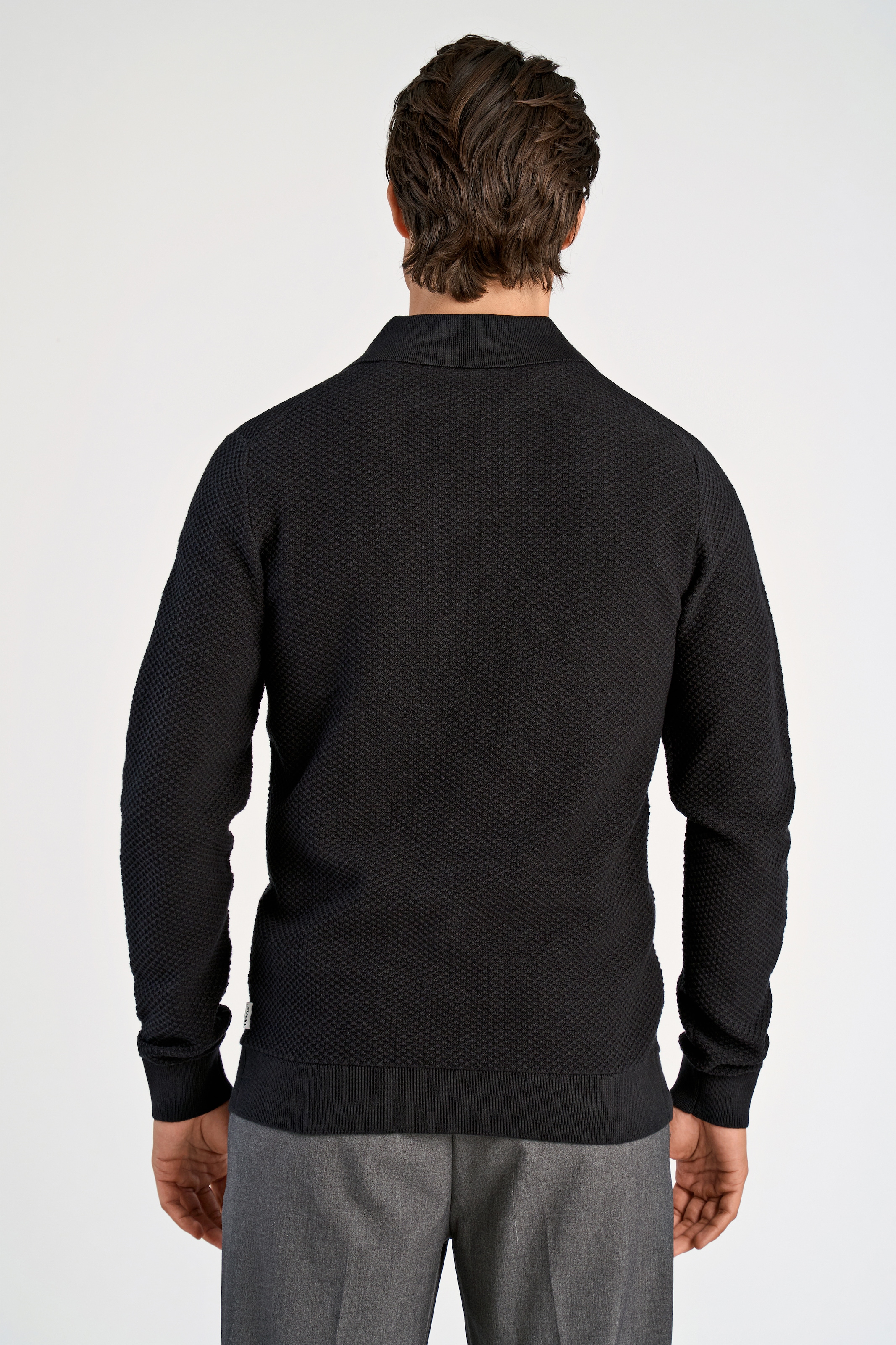 LINDBERGH Strickpullover mit Hemdkragen und leichter Struktur