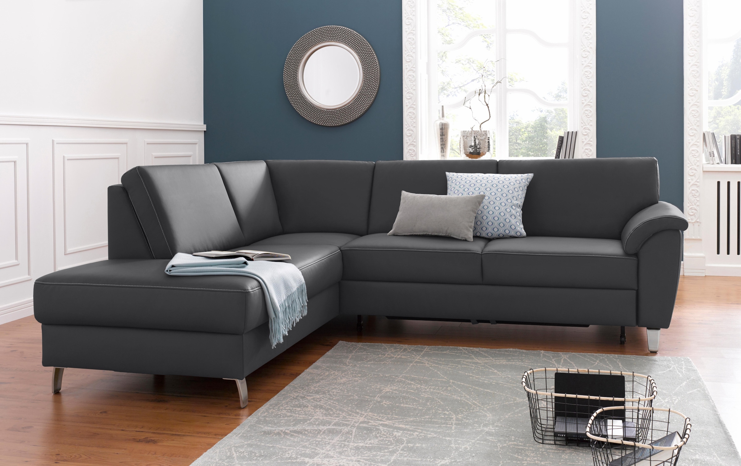 sit&more Ecksofa »Texel L-Form«, mit Federkern, wahlweise mit Bettfunktion günstig online kaufen