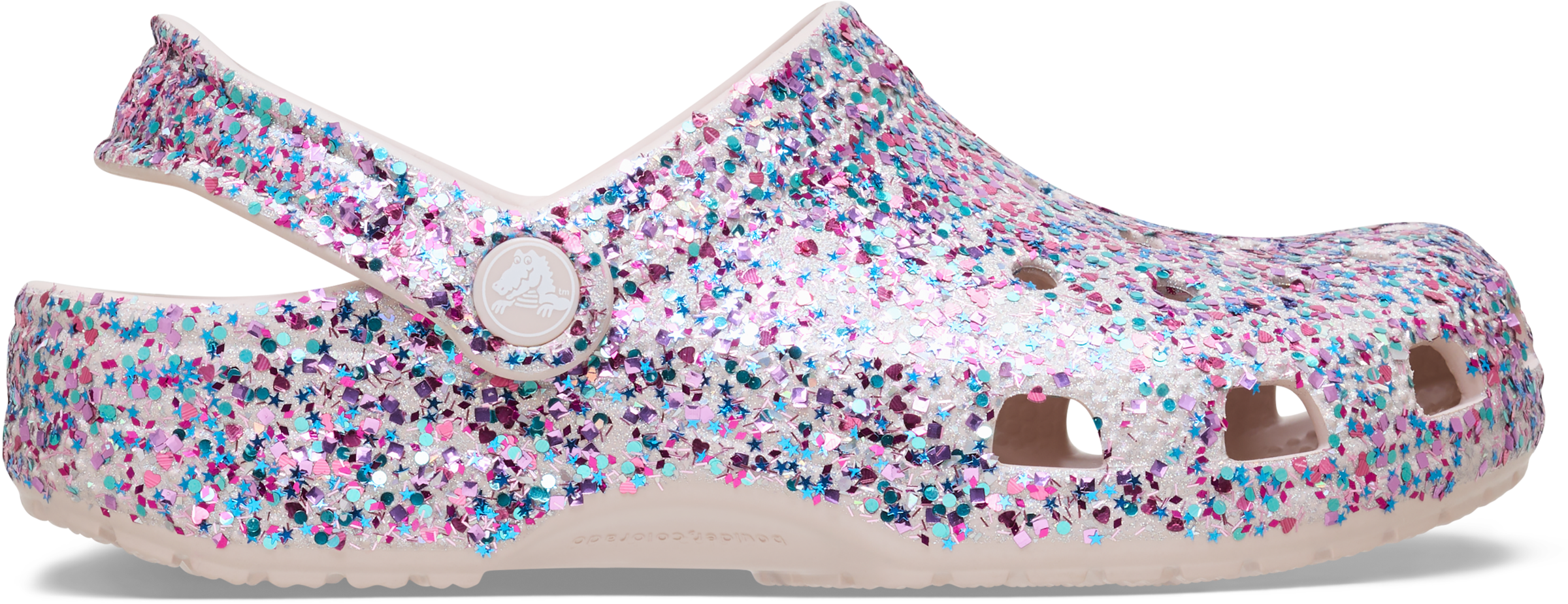 Crocs Clog »Classic Fleece Lined Clog K«  Schlupfschuh, Hausschuh mit schwenkbarem Fersenriemen, Glitter-Optik