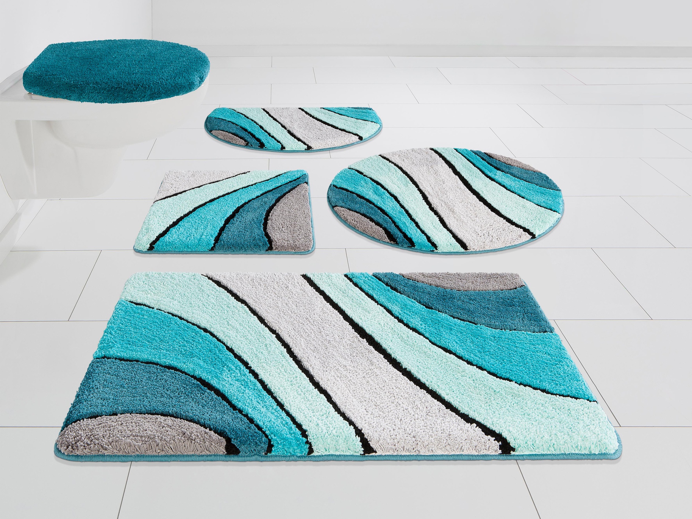my home Badematte »Josie, Badvorleger, Badezimmer Teppich«, rutschhemmend b günstig online kaufen