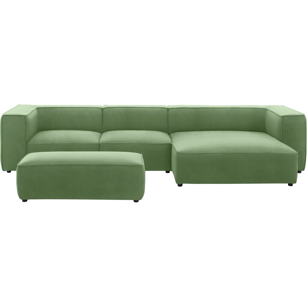 W.SCHILLIG Ecksofa »around-the-block«, mit eleganter Biese, mit Federkern, Breite 341 cm