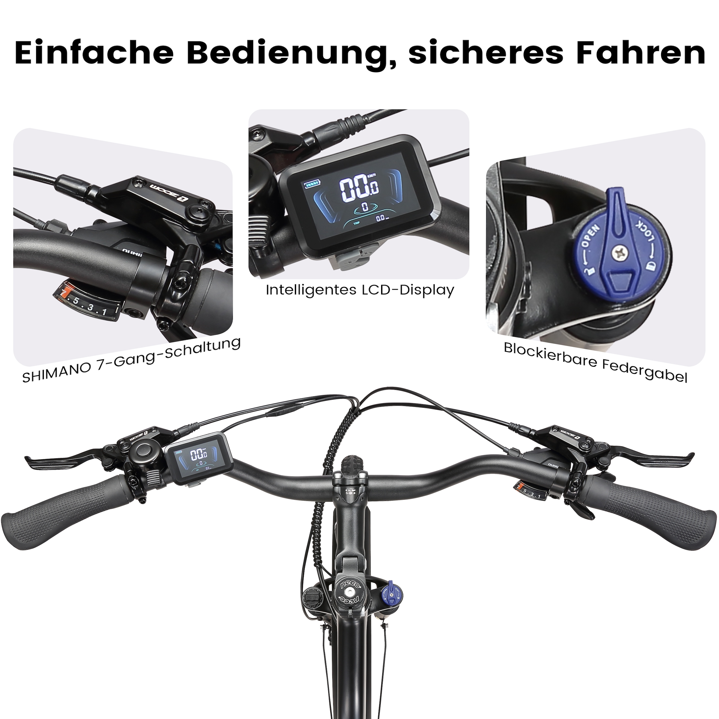 Maxtron »Maxtron Urban 8 City-E-Bike 28 Zoll« 7 Gang Shimano Kettenschaltung Mittelmotor 250 W (mit integr. Akku), Elektrofahrrad für Alltag und Einkauf