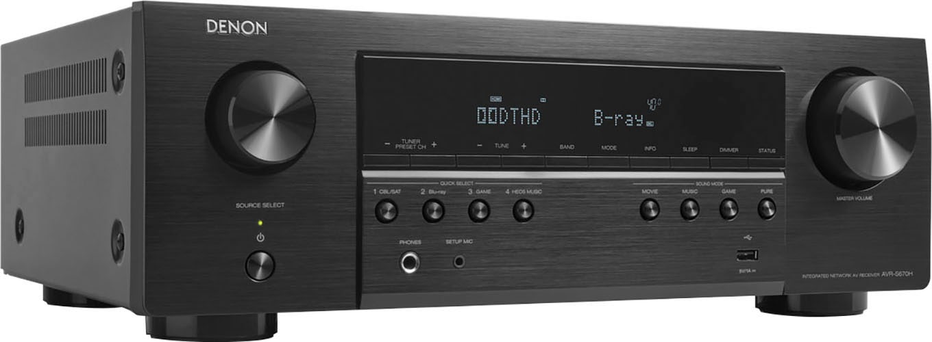 Denon AV-Receiver »AVR-S670H«, 5.2, (Bluetooth-LAN (Ethernet)-WLAN FM Tuner-Hi-Res Audio-Internetradio-Sprachsteuerung-USB-Mediaplayer)