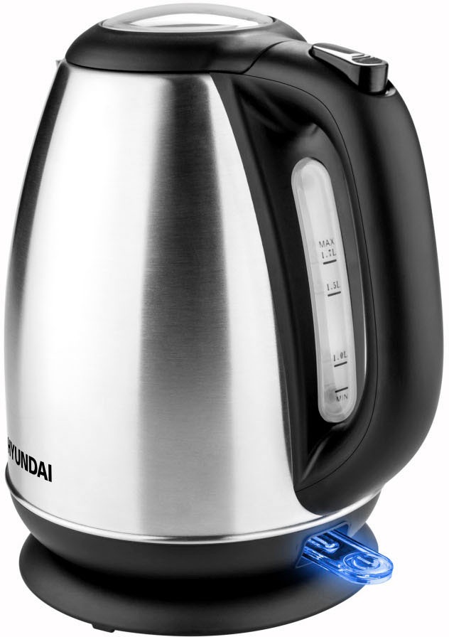 Hyundai Wasserkocher »VK302«, 1,7 l, 2200 W, Edelstahl, Doppelsicherheitssystem, transparenter Deckel