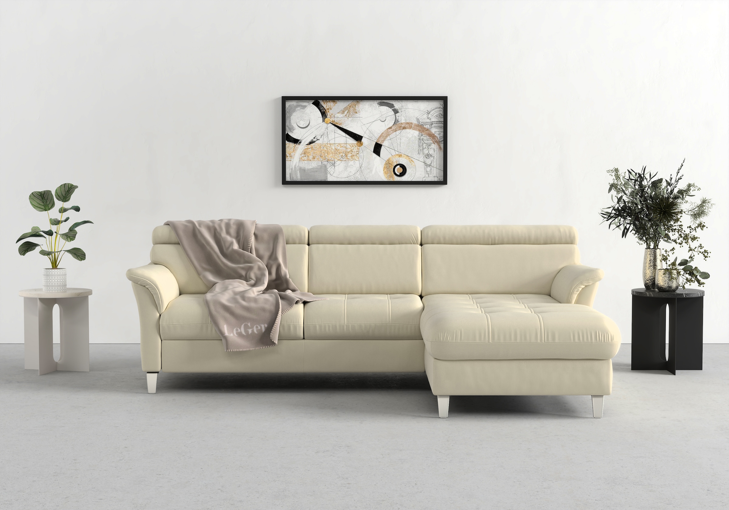 sit&more Ecksofa »Marano L-Form«, inklusive Kopfteilverstellung, wahlweise mit Bettfunktion, Bettkasten