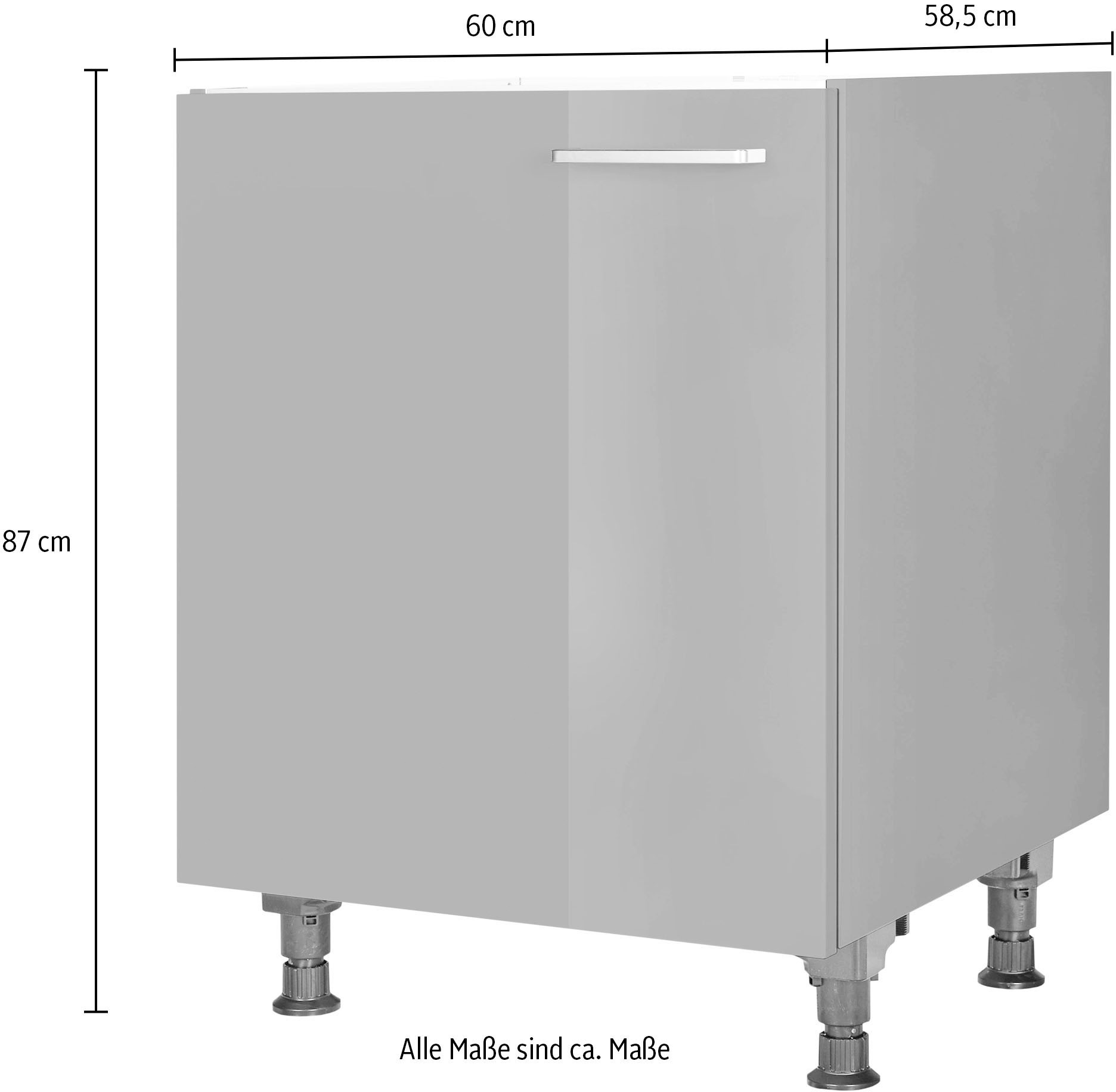 nobilia® Spülenschrank »"Flash", Ausrichtung wählbar, vormontiert, in den Breiten«, 45 und 60 cm, mit höhenverstellbaren Sockelfüßen