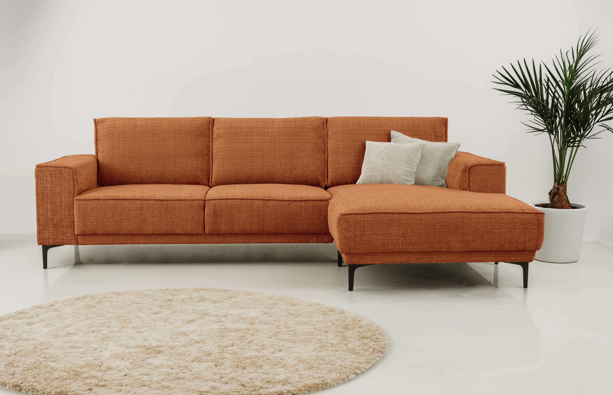 Places of Style Ecksofa »Polsterecke Oland, Struktur, Flachgewebe, Luxus-Mi günstig online kaufen