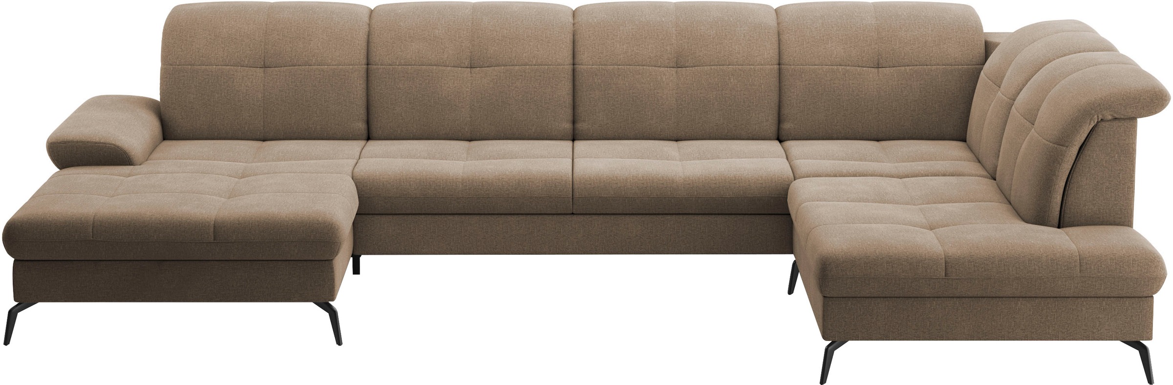 sit&more Wohnlandschaft »Amica, U-Form, inkl. Sitztiefenverstellung und Armteilverstellung«, wahlweise mit Kopfteilverstellung, Bettfunktion und Bettkasten