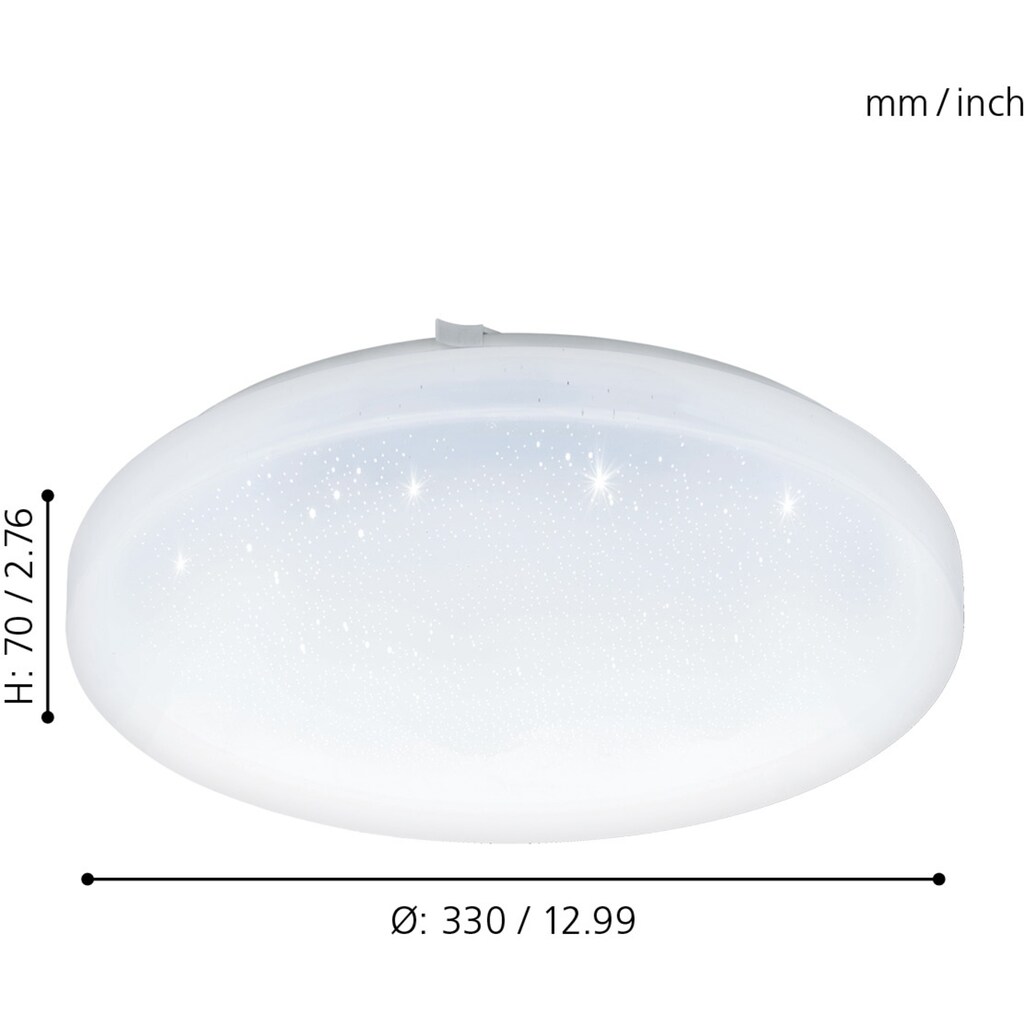 EGLO LED Deckenleuchte »FRANIA-S«, LED-Board, Warmweiß, weiß / Ø33 x H7 cm / inkl. 1 x LED-Platine (je 14,6W, 1600lm, 3000K) / Deckenlampe - Sternenhimmel - Lampe - Schlafzimmerlampe - Kinderzimmerlampe - Kinderzimmer - Schlafzimmer