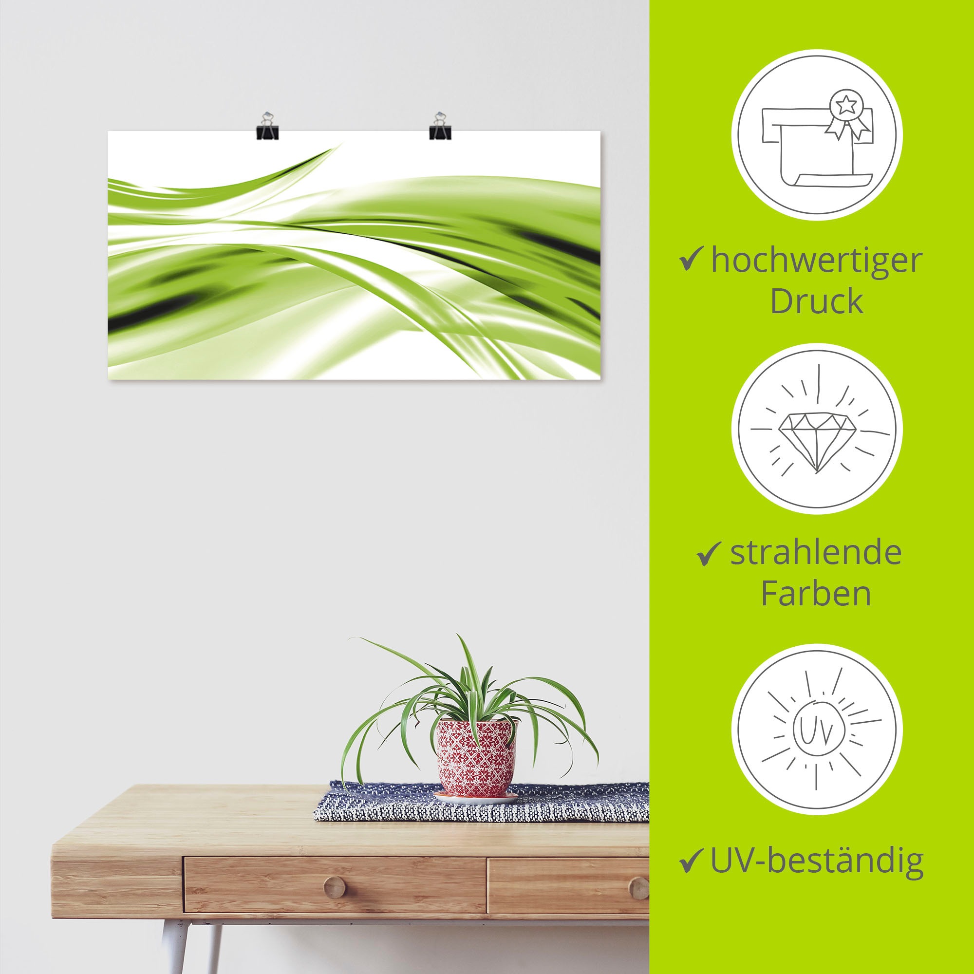 Artland Wandbild »Schöne Welle - Abstrakt«, Gegenstandslos, (1 St.), als Alubild, Outdoorbild, Leinwandbild, Poster in verschied. Größen