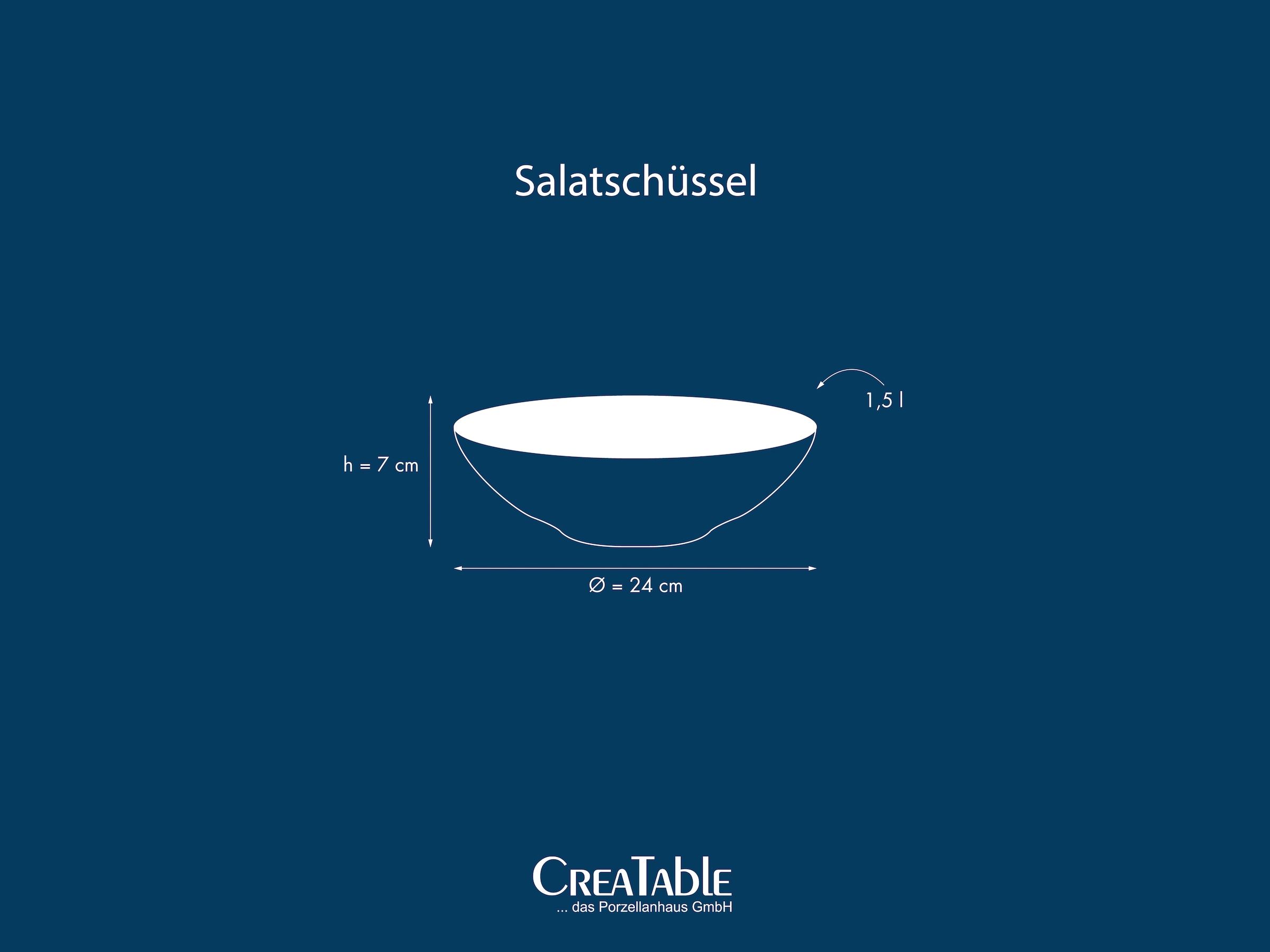 CreaTable Salatschüssel »Sea Breeze blau, Salatschüssel 24 cm 2er Set«, 2 tlg., aus Steinzeug, Reaktive intensiv leuchtende Spezialglasur