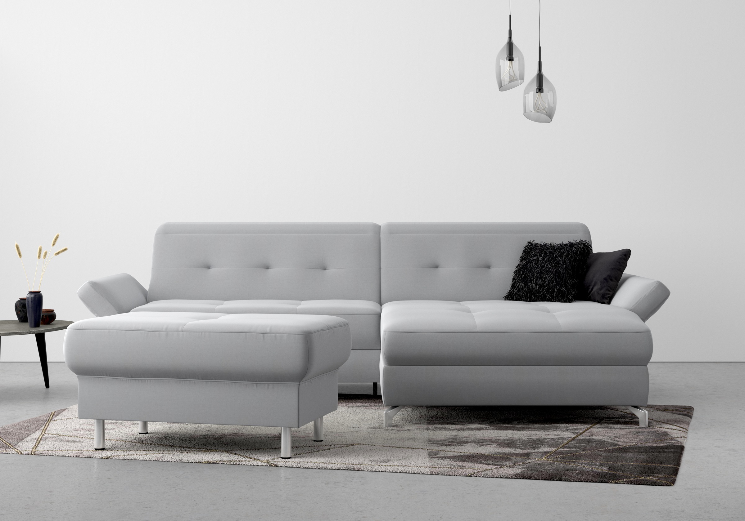 Home affaire Ecksofa »Maredo L-Form« Federkern, wahlweise auch mit Kopfteil günstig online kaufen