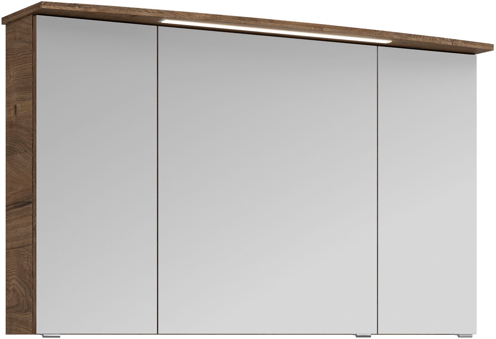 Saphir Badezimmerspiegelschrank »Serie 4010 Badezimmer-Spiegelschrank inkl. LED-Beleuchtung im Kranz«, Badschrank 122 cm breit, 3 Türen, 6 Glas-Einlegeböden, inkl Türdämpfer