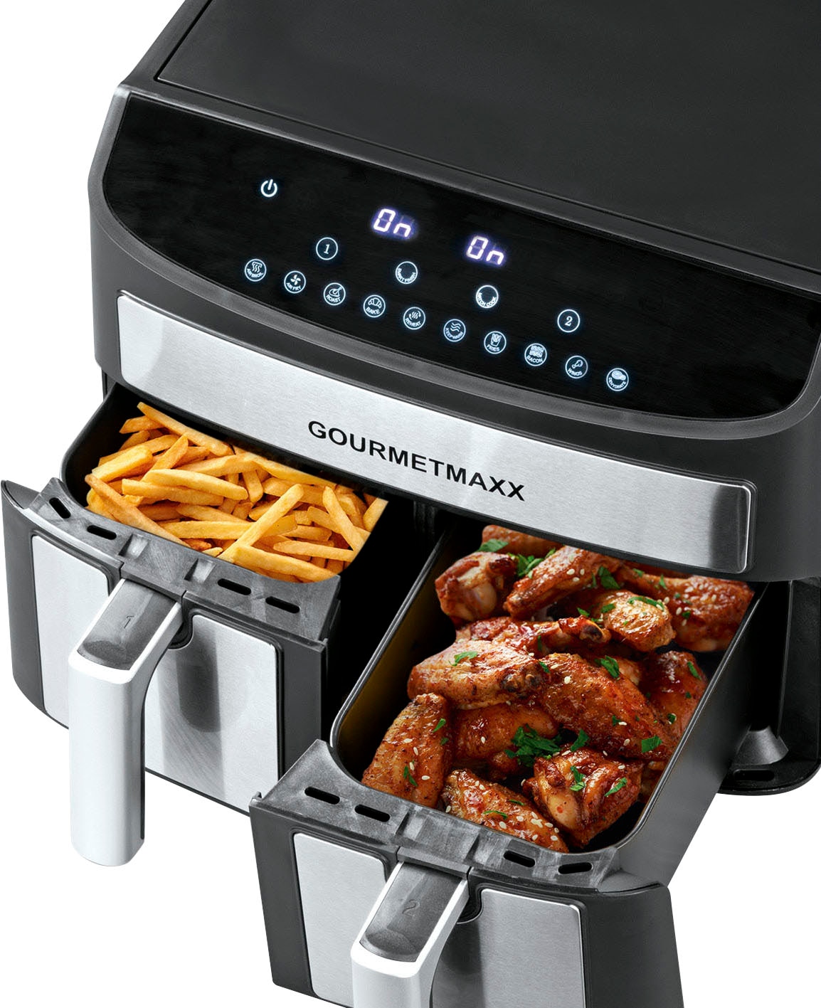 GOURMETmaxx Fritteuse »11339«, 2400 W, Zweikammer, 7l, Edelstahl/anthrazit