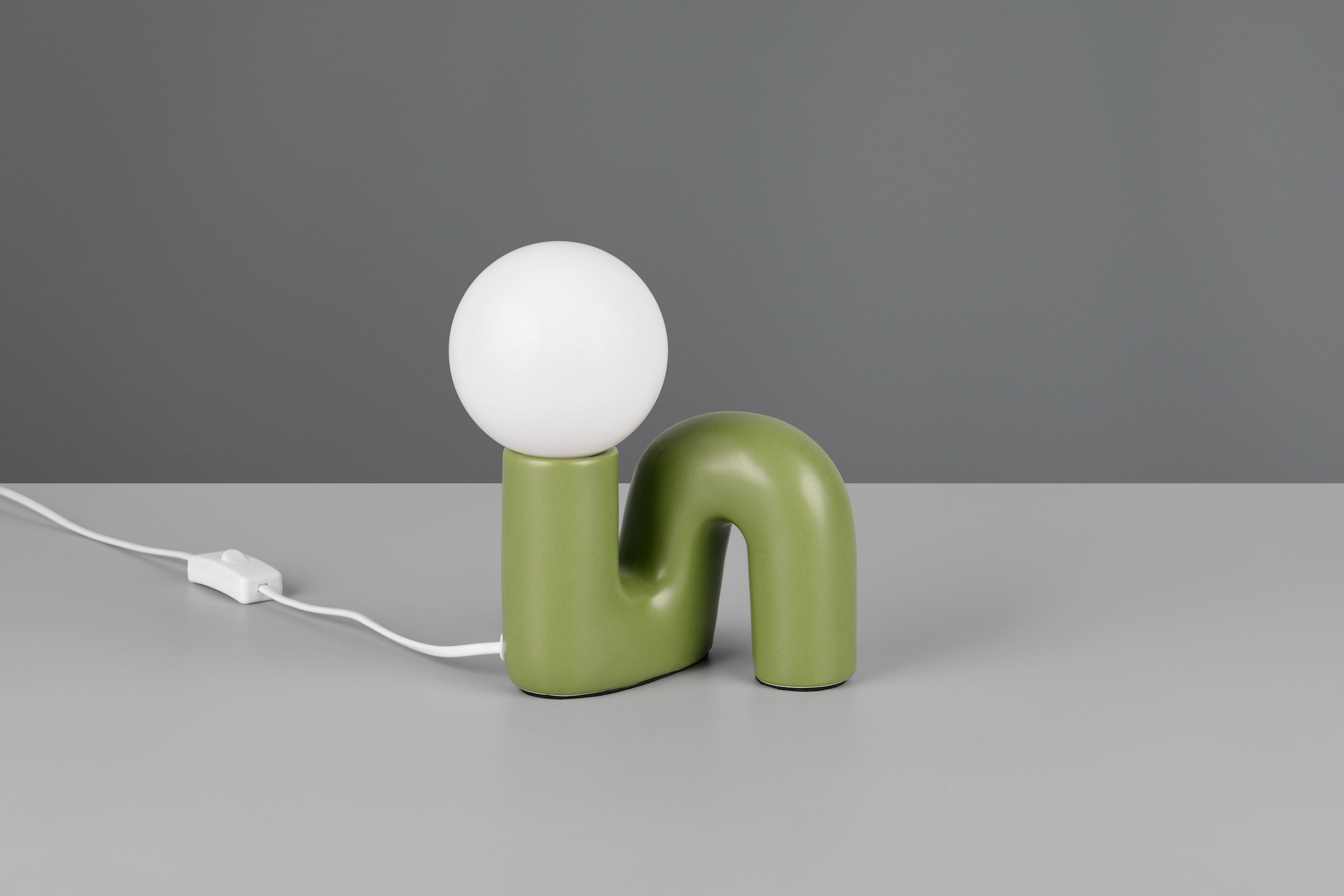 REALITY Leuchten Tischleuchte »QUINN, Keramik Tischlampe m. Glasschirm, Set inkl 2xG9 Leuchtmittel 3W« G9 2 Stk. Warmweiß Design Nachttischlampe, Schreibtischlampe Höhe 22cm, Glas Lampenschirm