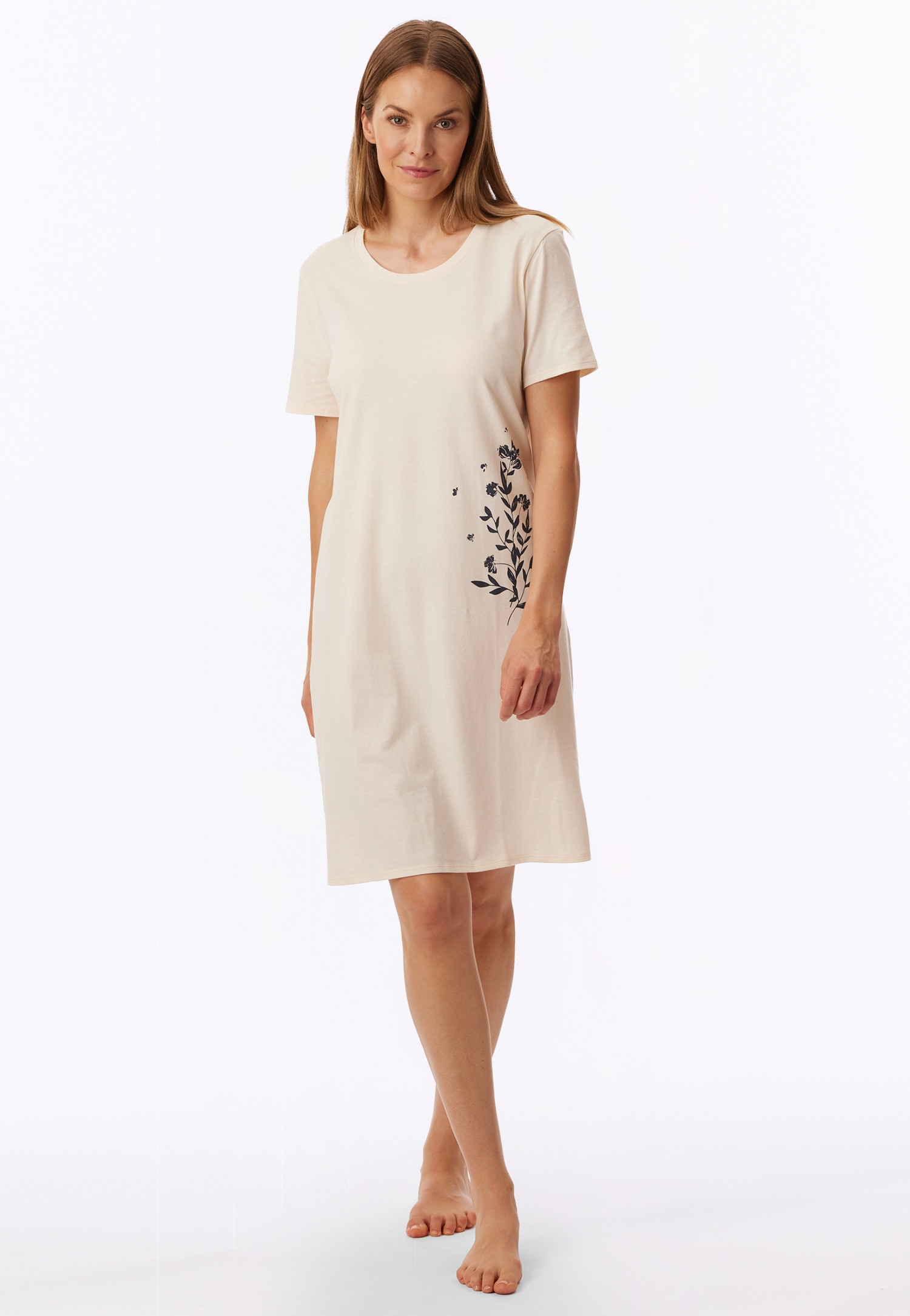 uncover by SCHIESSER Nachthemd »UNCOVER Nightwear« mit kurzen Ärmeln, runder Halsausschnitt